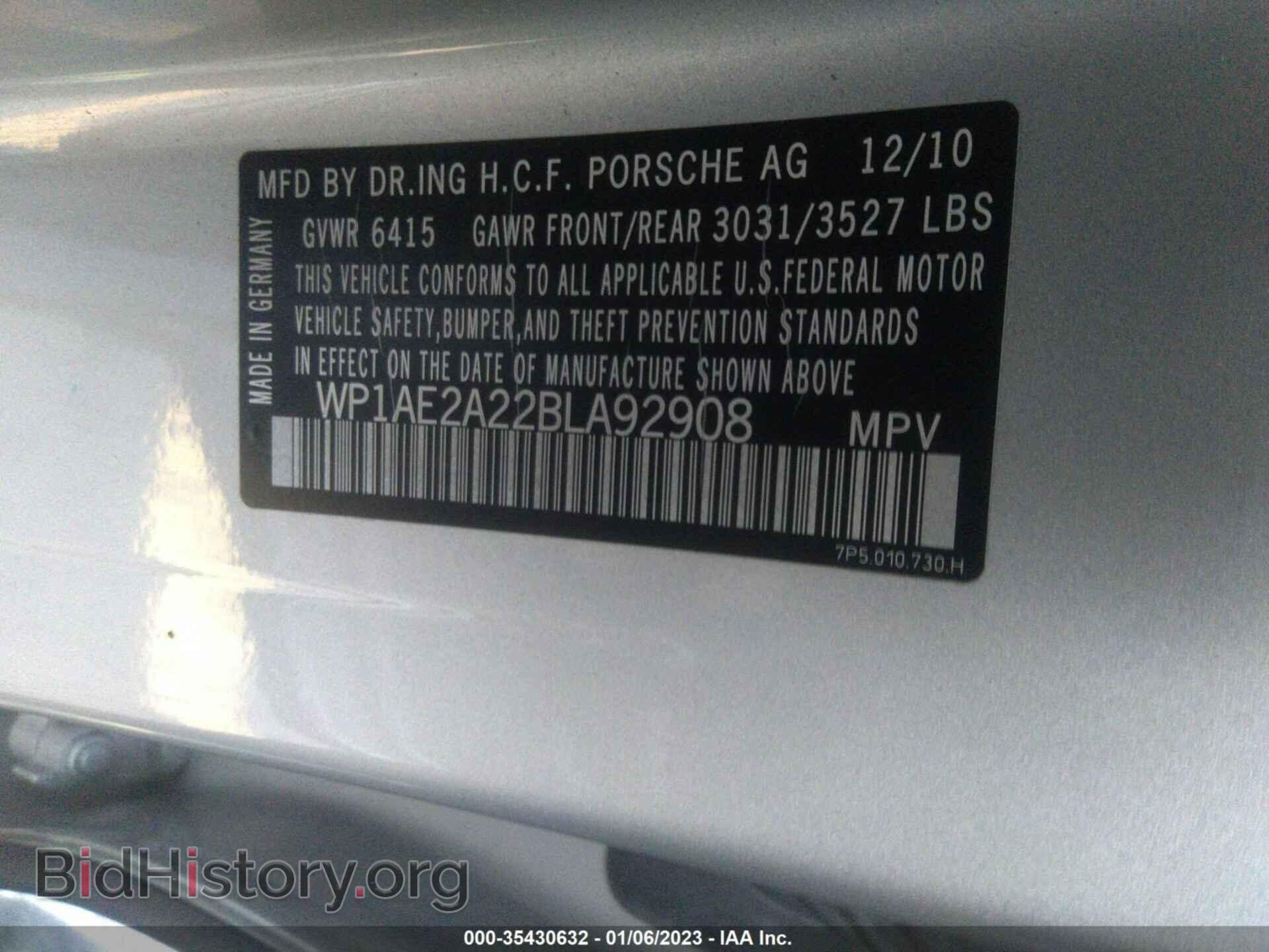 2011 PORSCHE CAYENNE - VIN: WP1AE2A22BLA92908 - Фото 9