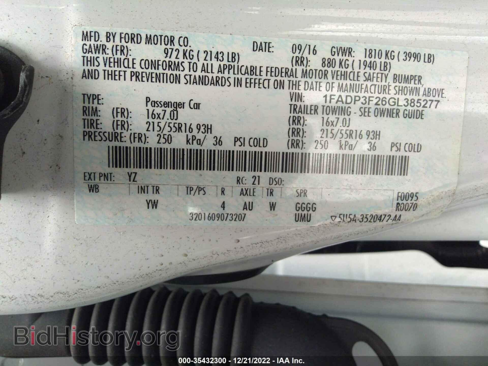 2016 FORD FOCUS - VIN: 1FADP3F26GL385277 - Фото 9