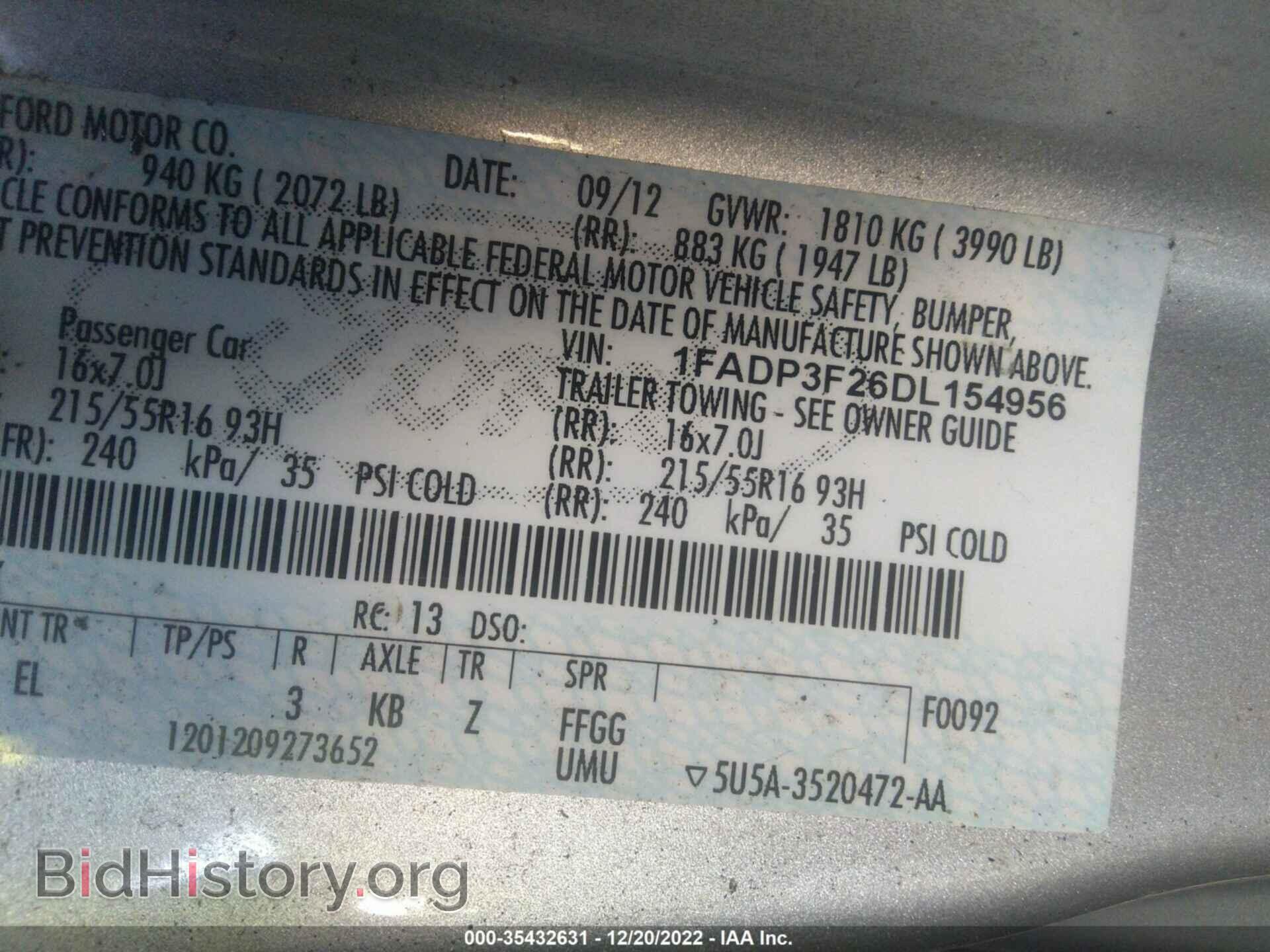 2013 FORD FOCUS - VIN: 1FADP3F26DL154956 - Фото 9
