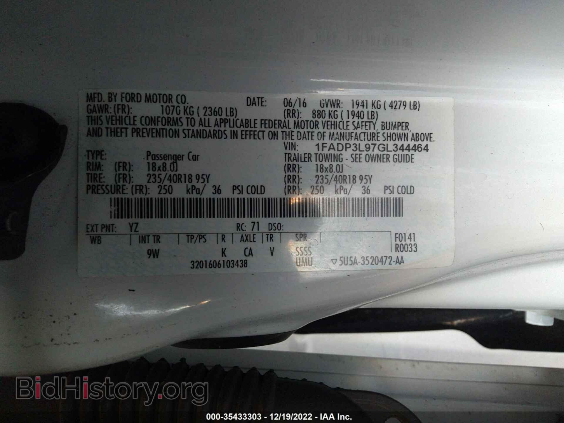 2016 FORD FOCUS - VIN: 1FADP3L97GL344464 - Фото 9