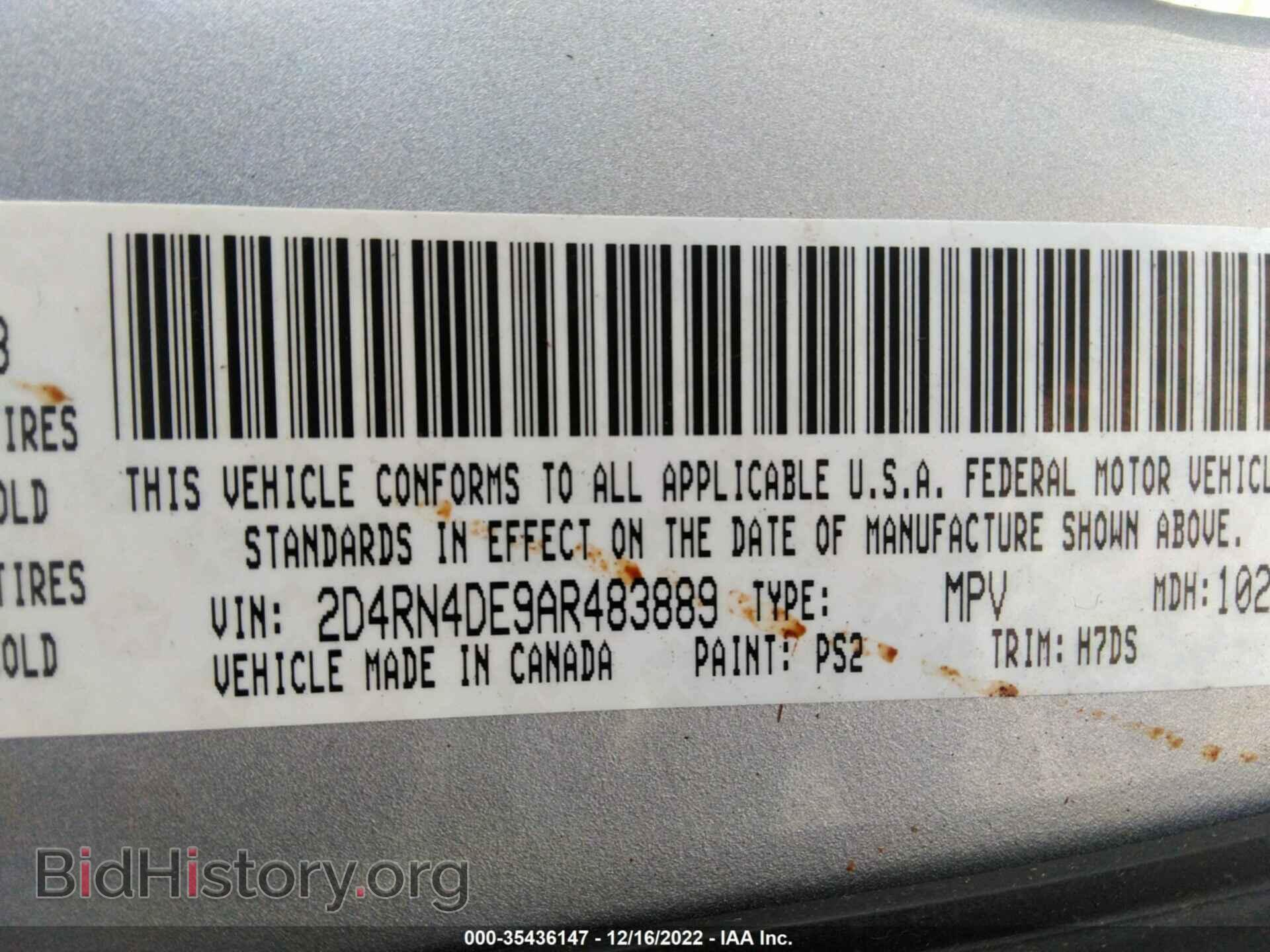 2010 DODGE GRAND CARAVAN - VIN: 2D4RN4DE9AR483889 - Фото 9