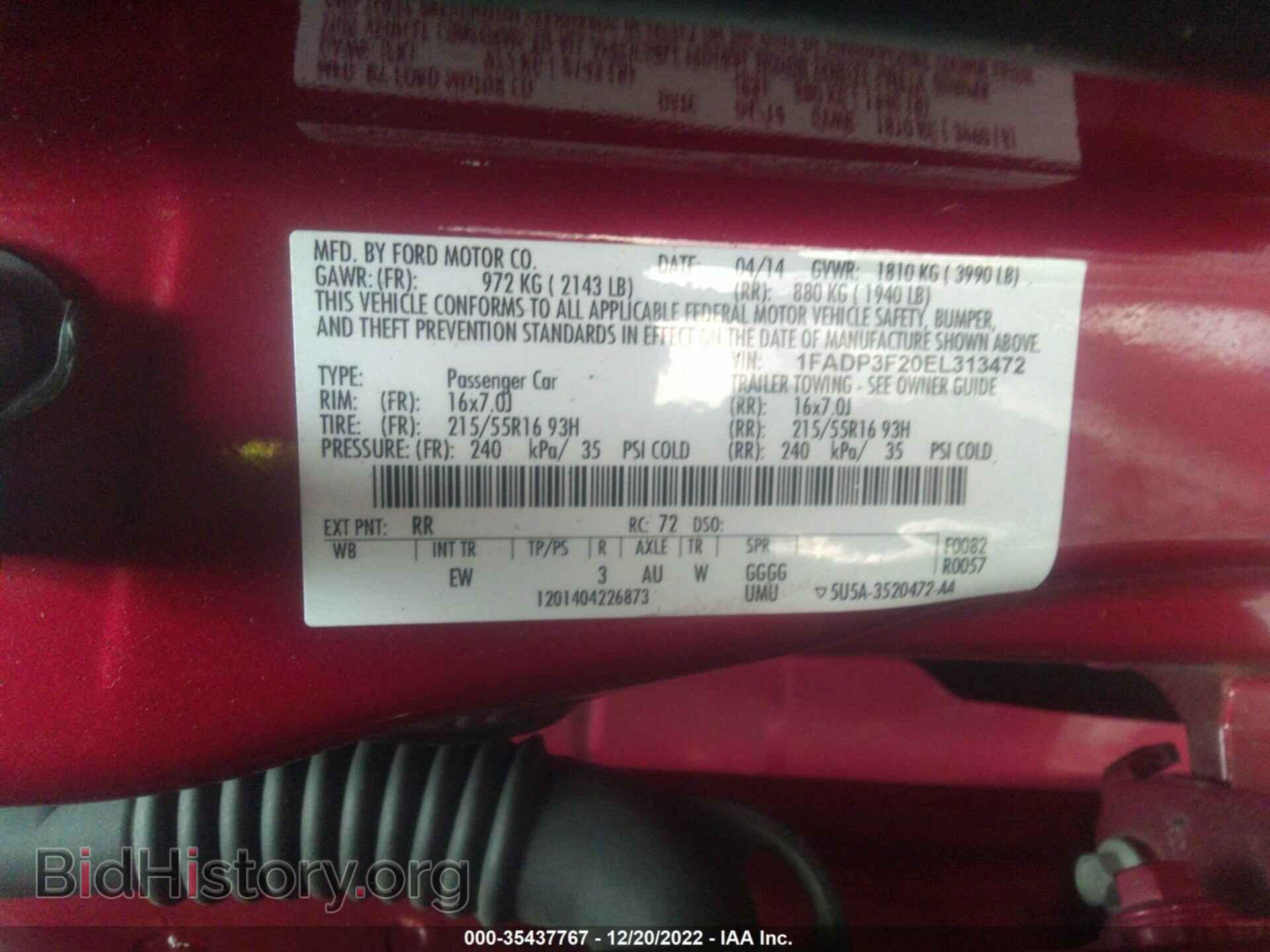 2014 FORD FOCUS - VIN: 1FADP3F20EL313472 - Фото 9
