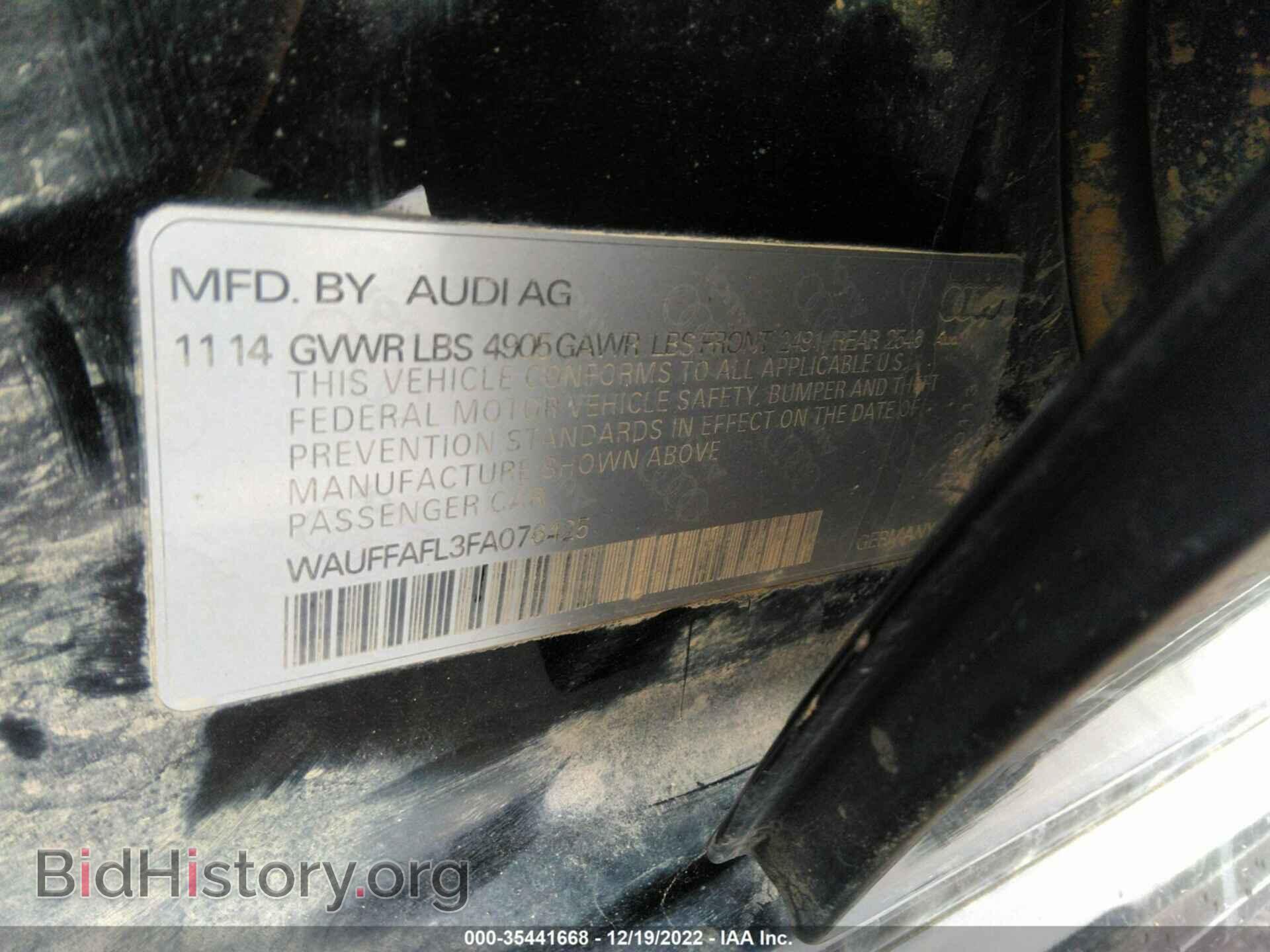 2015 AUDI A4 - VIN: WAUFFAFL3FA076425 - Фото 9