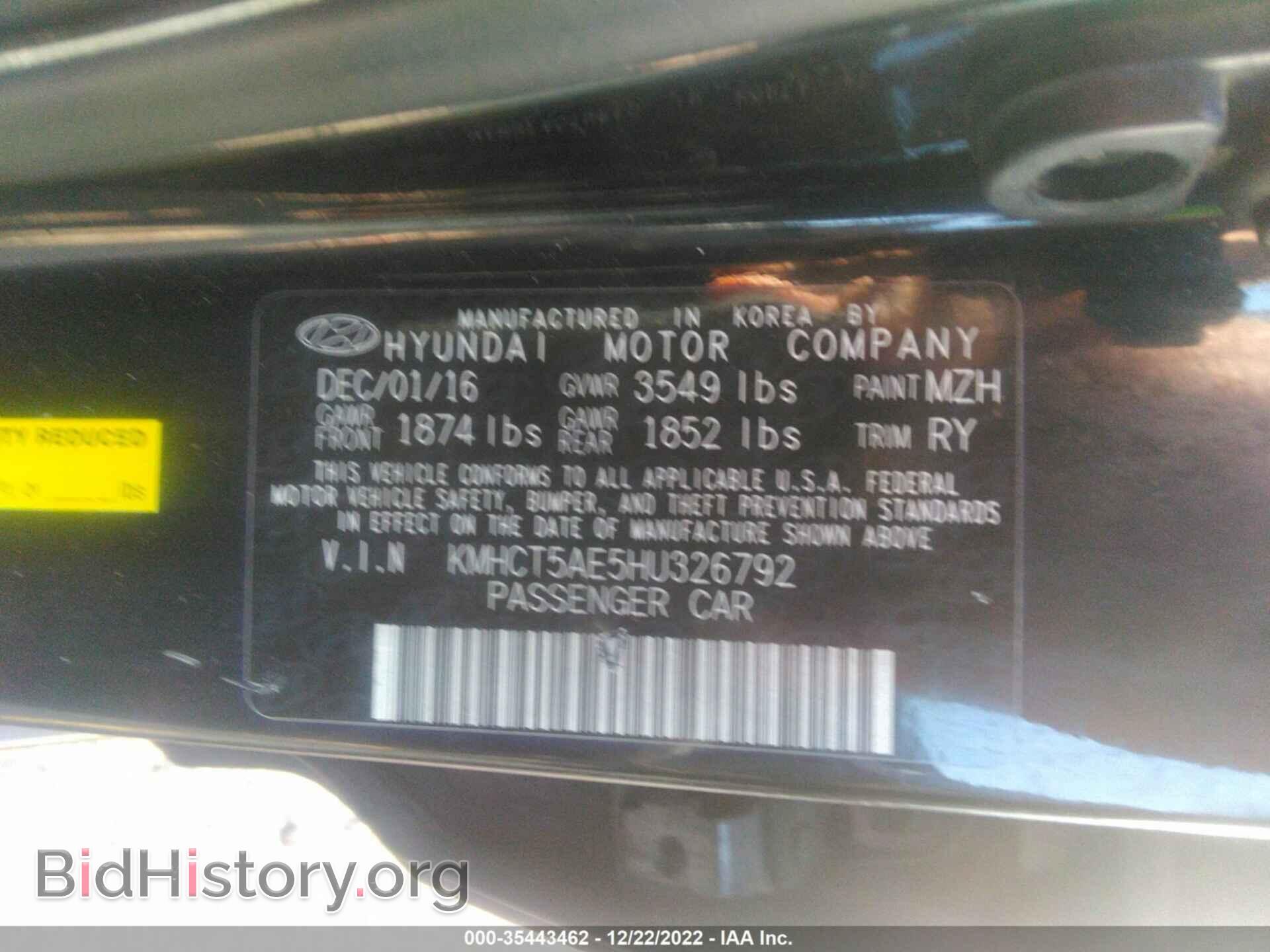 2017 HYUNDAI ACCENT - VIN: KMHCT5AE5HU326792 - Фото 9