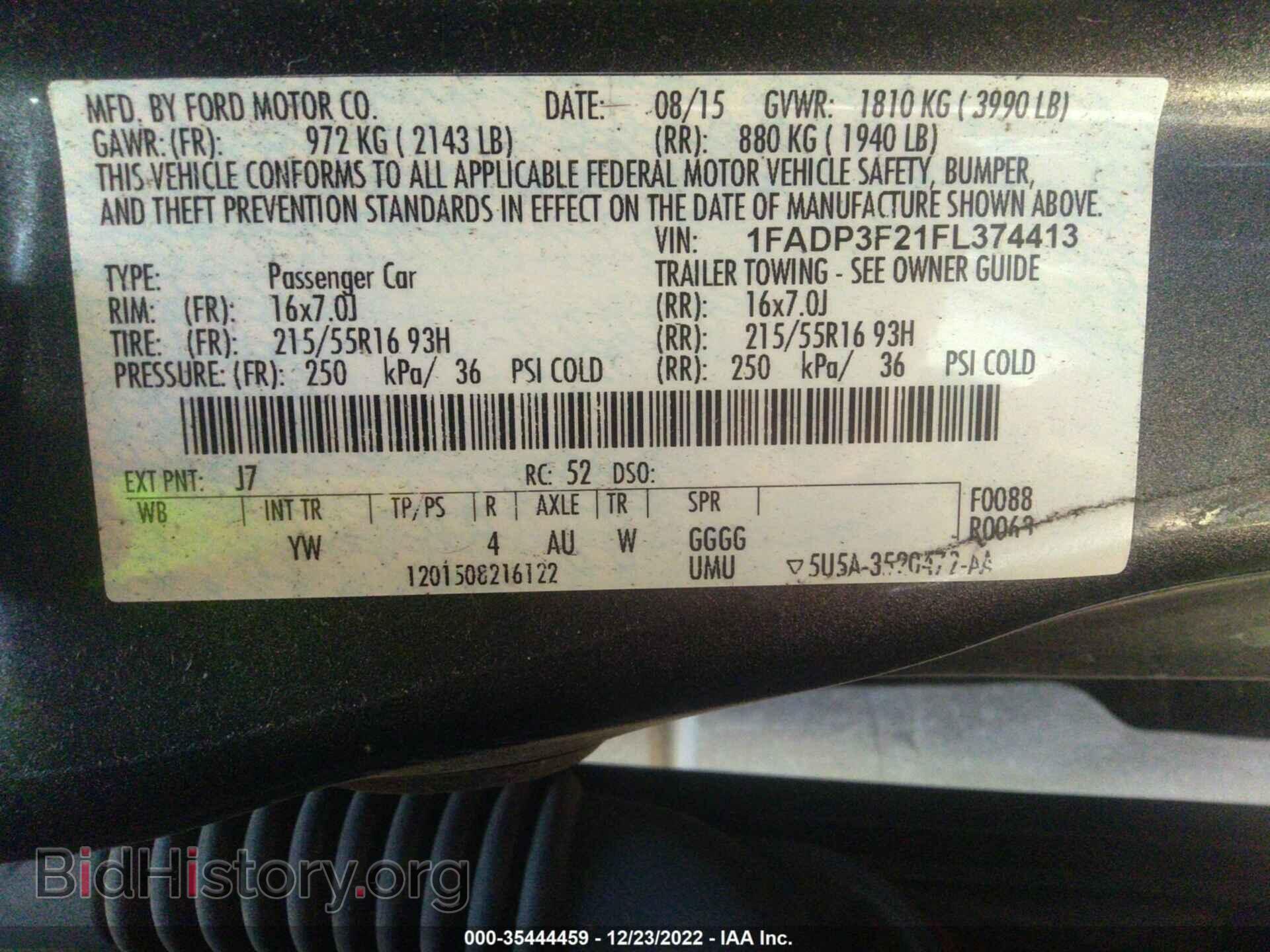 2015 FORD FOCUS - VIN: 1FADP3F21FL374413 - Фото 9