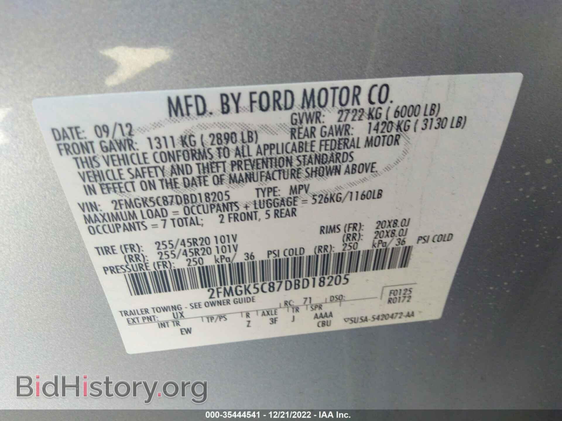 2013 FORD FLEX - VIN: 2FMGK5C87DBD18205 - Photo 9
