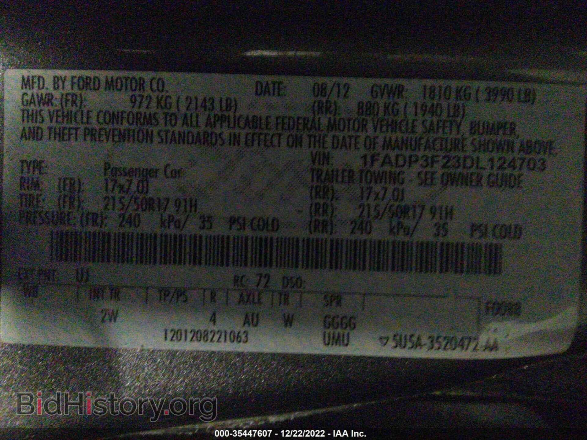 2013 FORD FOCUS - VIN: 1FADP3F23DL124703 - Photo 9