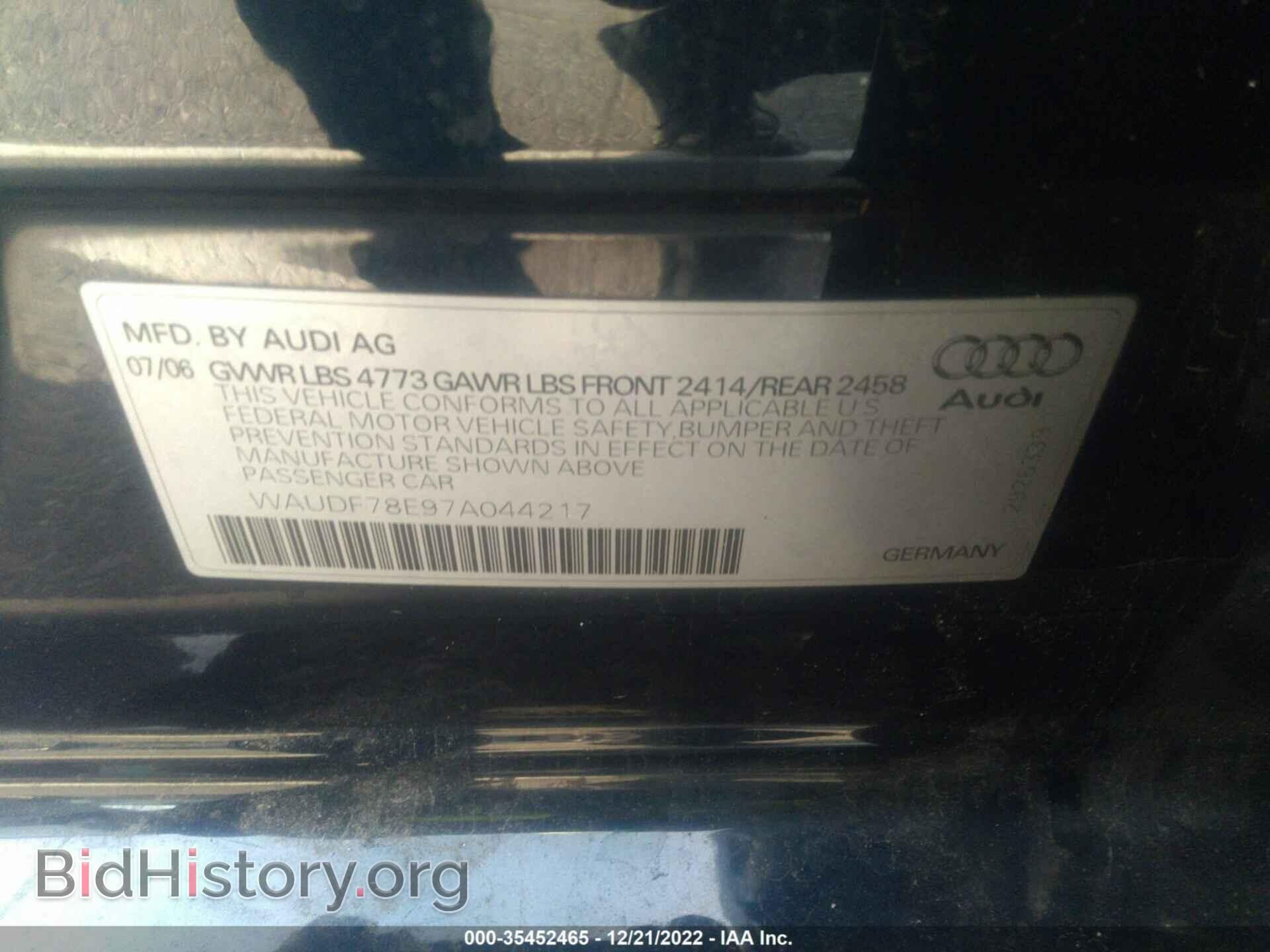 2007 AUDI A4 - VIN: WAUDF78E97A044217 - Photo 9