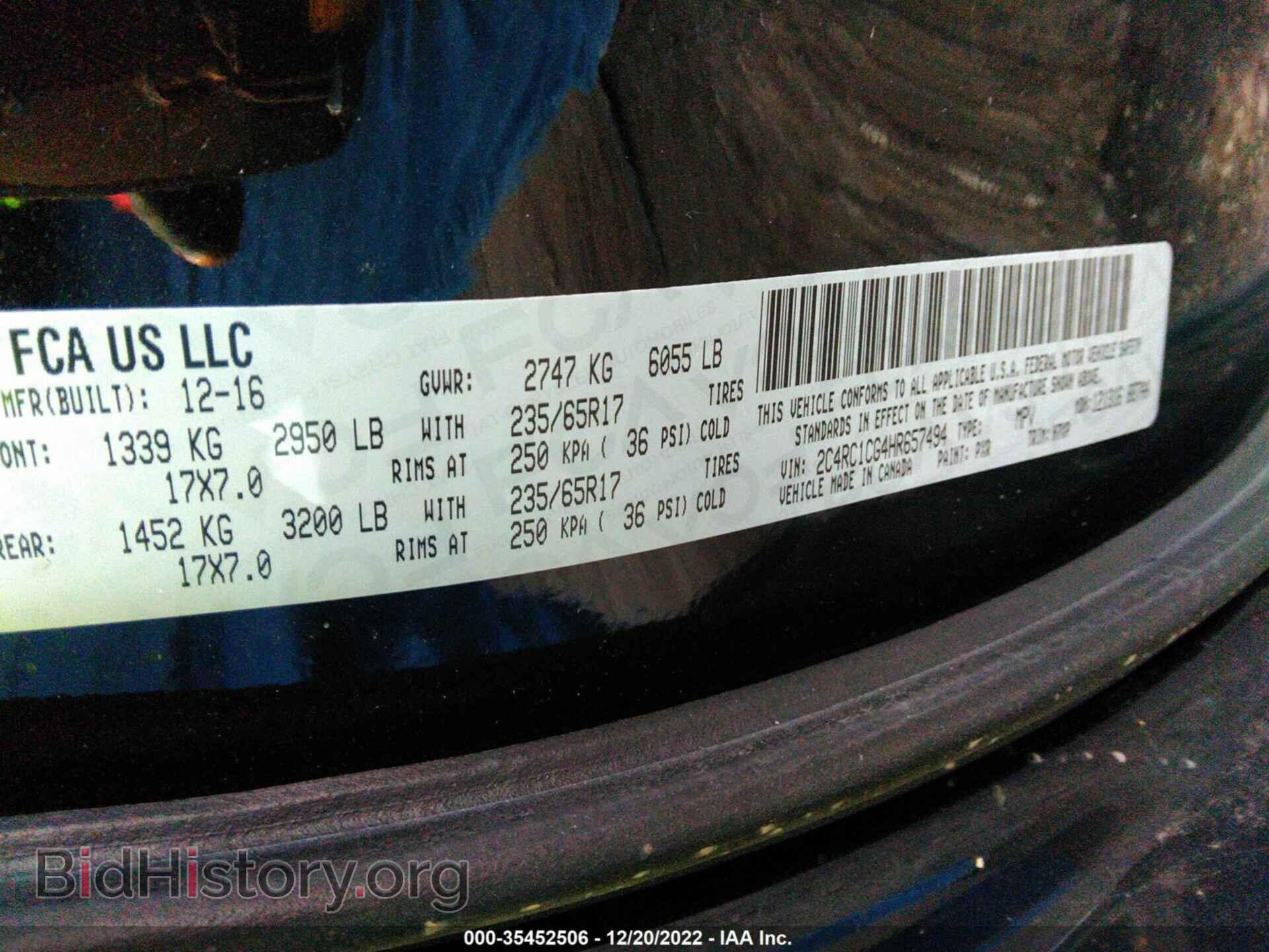 2017 CHRYSLER PACIFICA - VIN: 2C4RC1CG4HR657494 - Photo 9