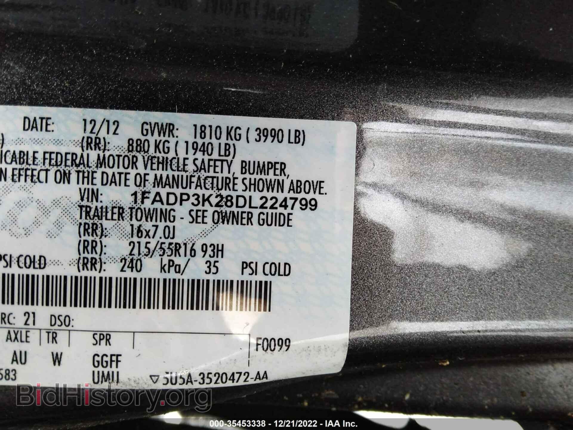 2013 FORD FOCUS - VIN: 1FADP3K28DL224799 - Фото 9