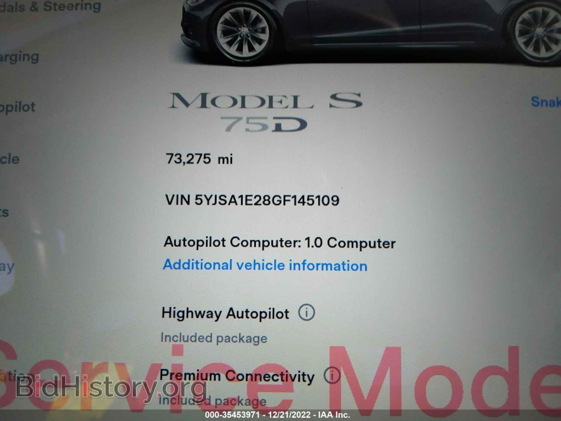 2016 TESLA MODEL S - VIN: 5YJSA1E28GF145109 - Фото 7