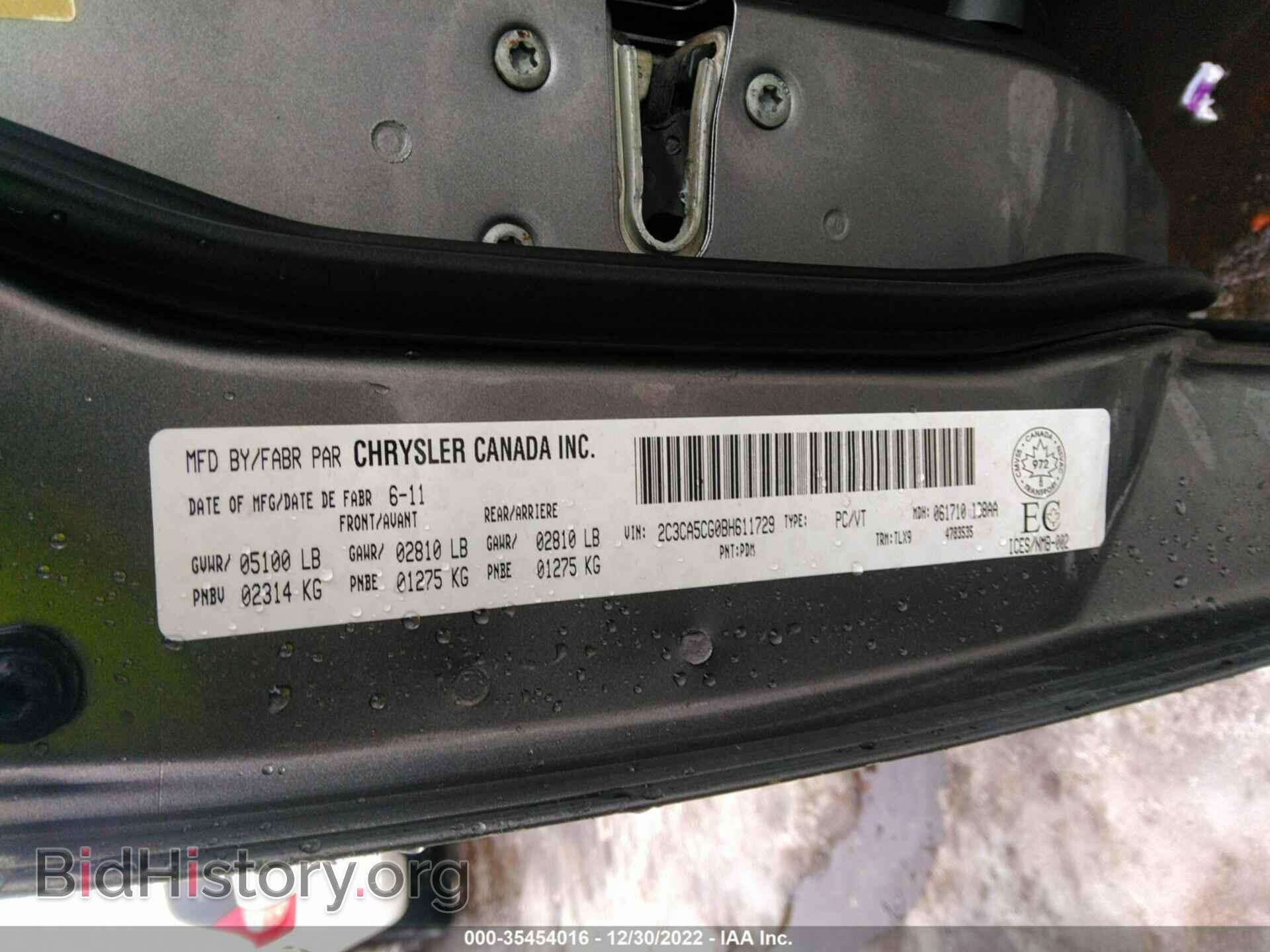 2011 CHRYSLER 300 - VIN: 2C3CA5CG0BH611729 - Фото 9
