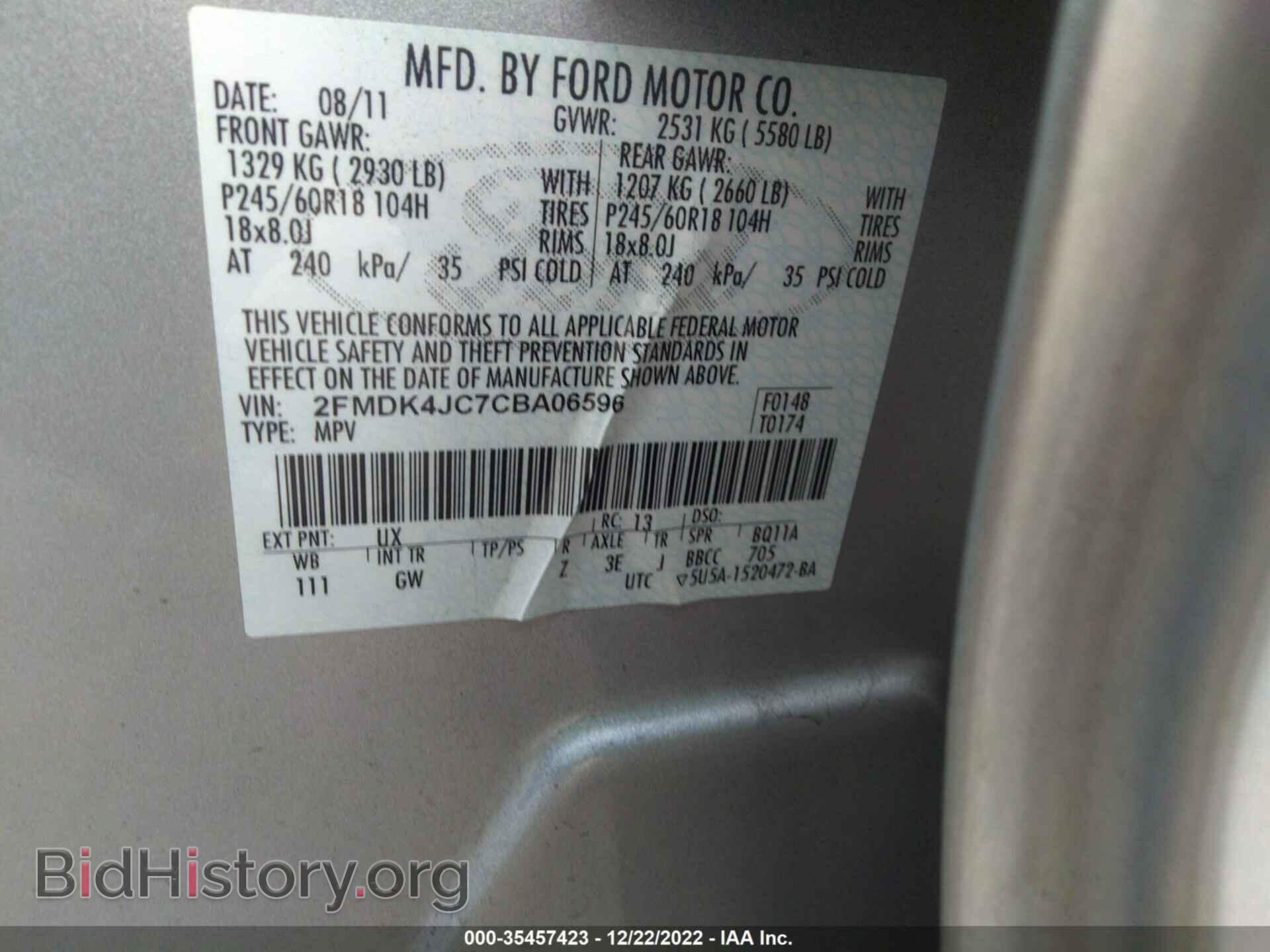 2012 FORD EDGE - VIN: 2FMDK4JC7CBA06596 - Photo 9