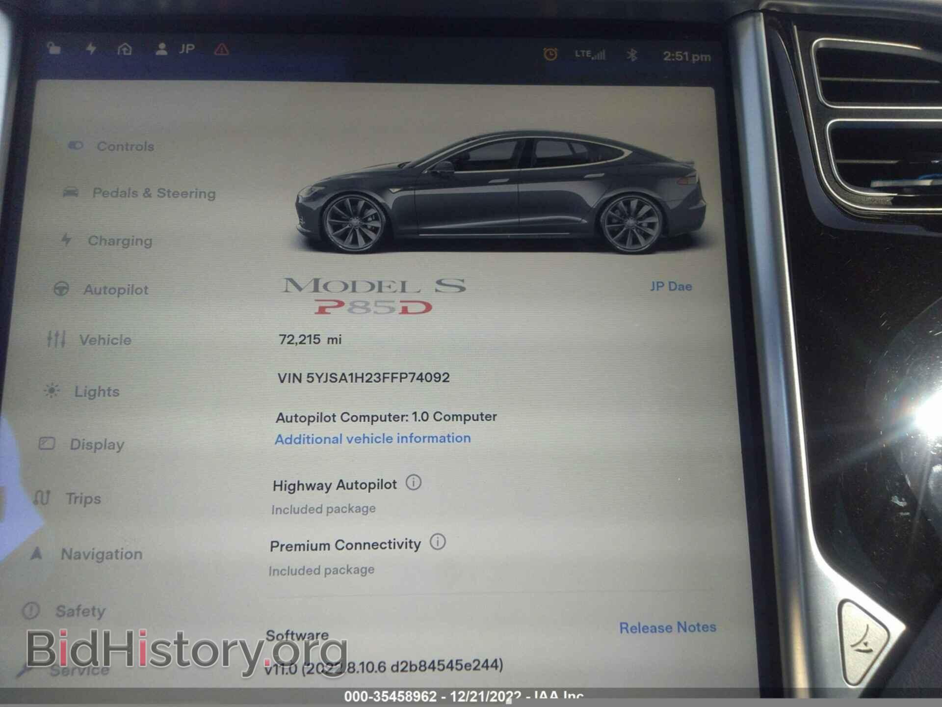 2015 TESLA MODEL S - VIN: 5YJSA1H23FFP74092 - Photo 9
