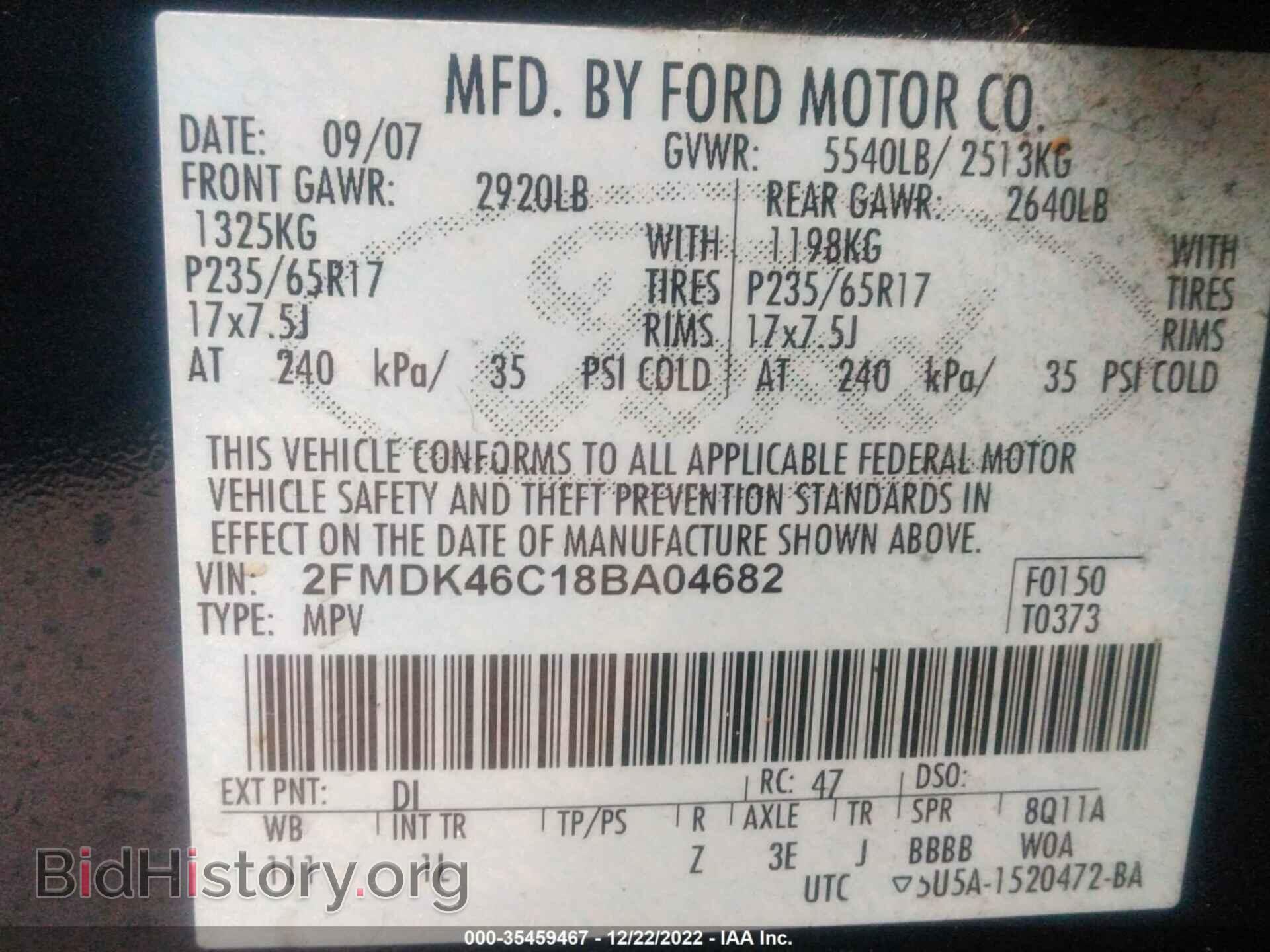 2008 FORD EDGE - VIN: 2FMDK46C18BA04682 - Photo 9