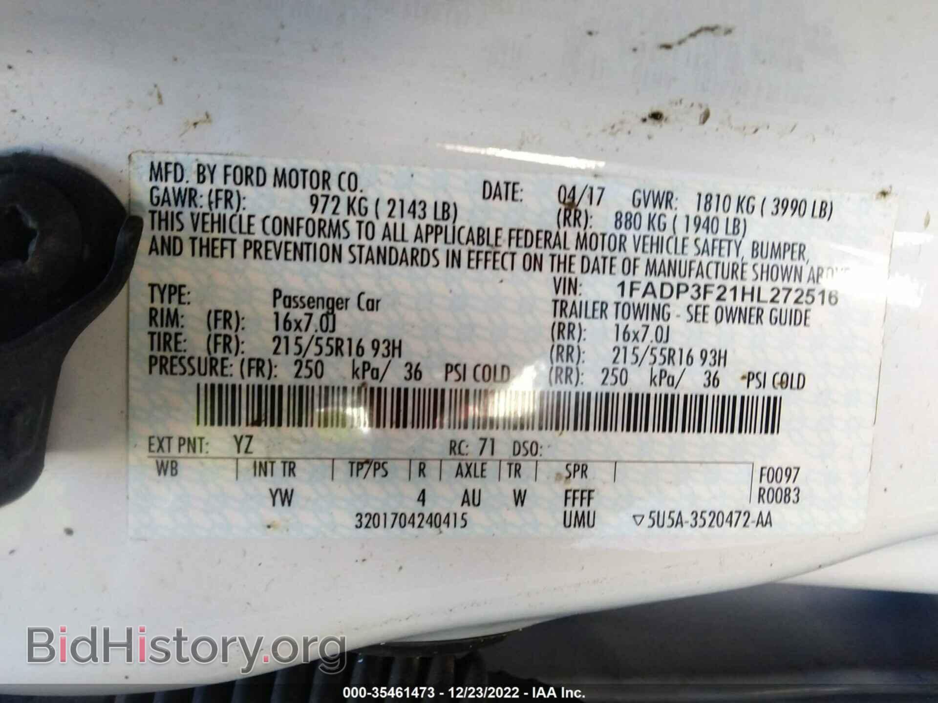 2017 FORD FOCUS - VIN: 1FADP3F21HL272516 - Фото 9