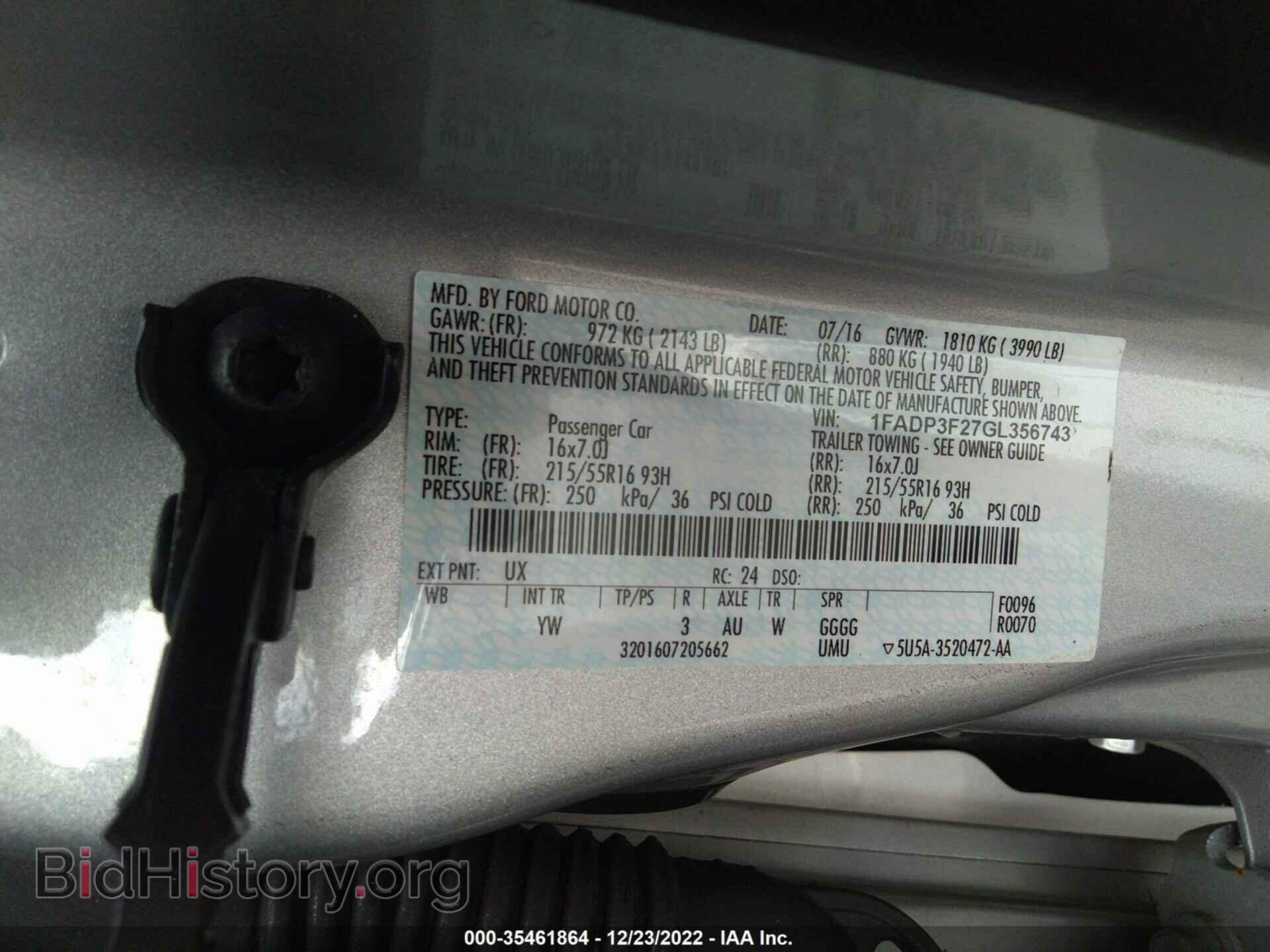 2016 FORD FOCUS - VIN: 1FADP3F27GL356743 - Фото 9