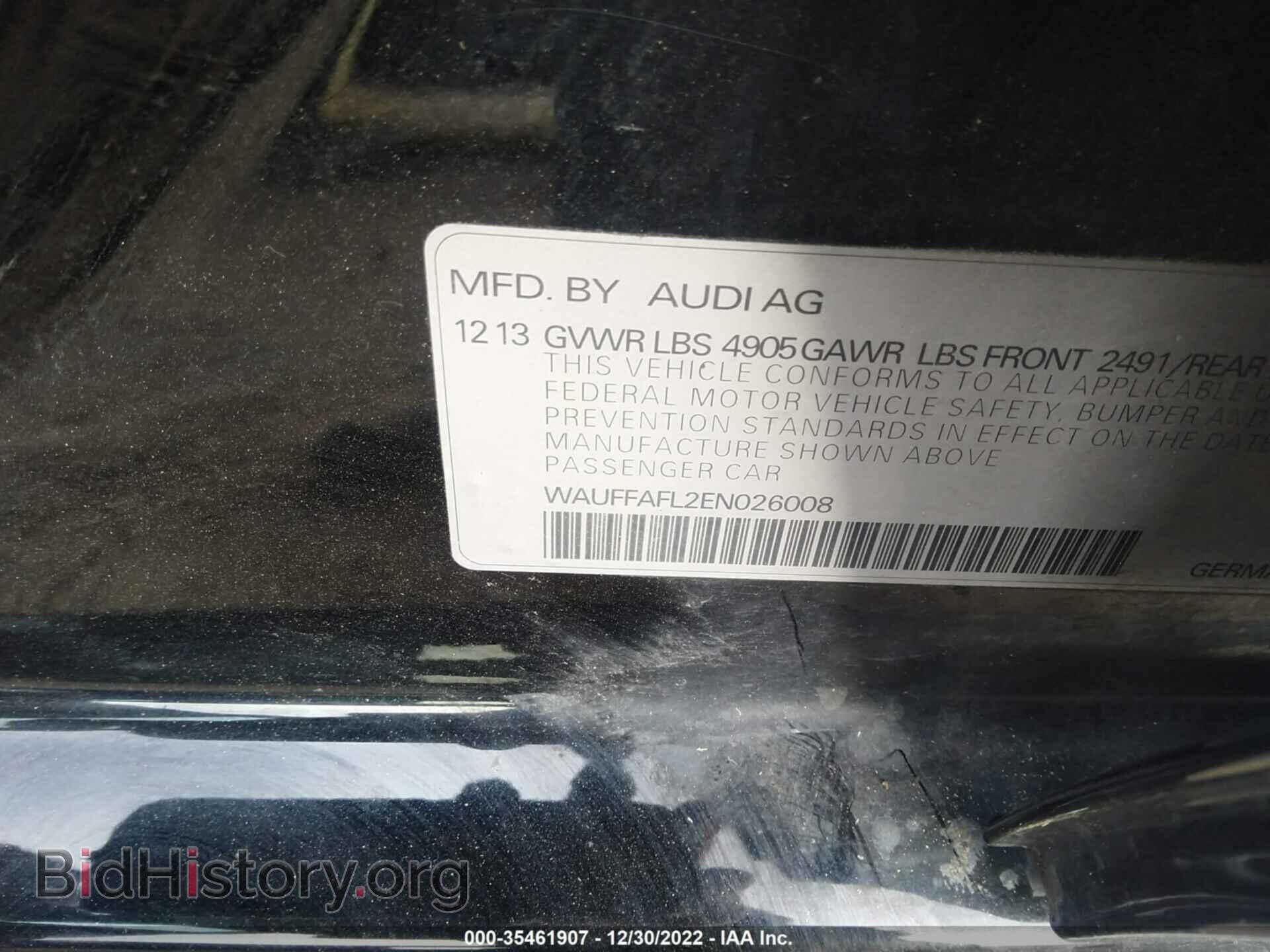 2014 AUDI A4 - VIN: WAUFFAFL2EN026008 - Photo 9