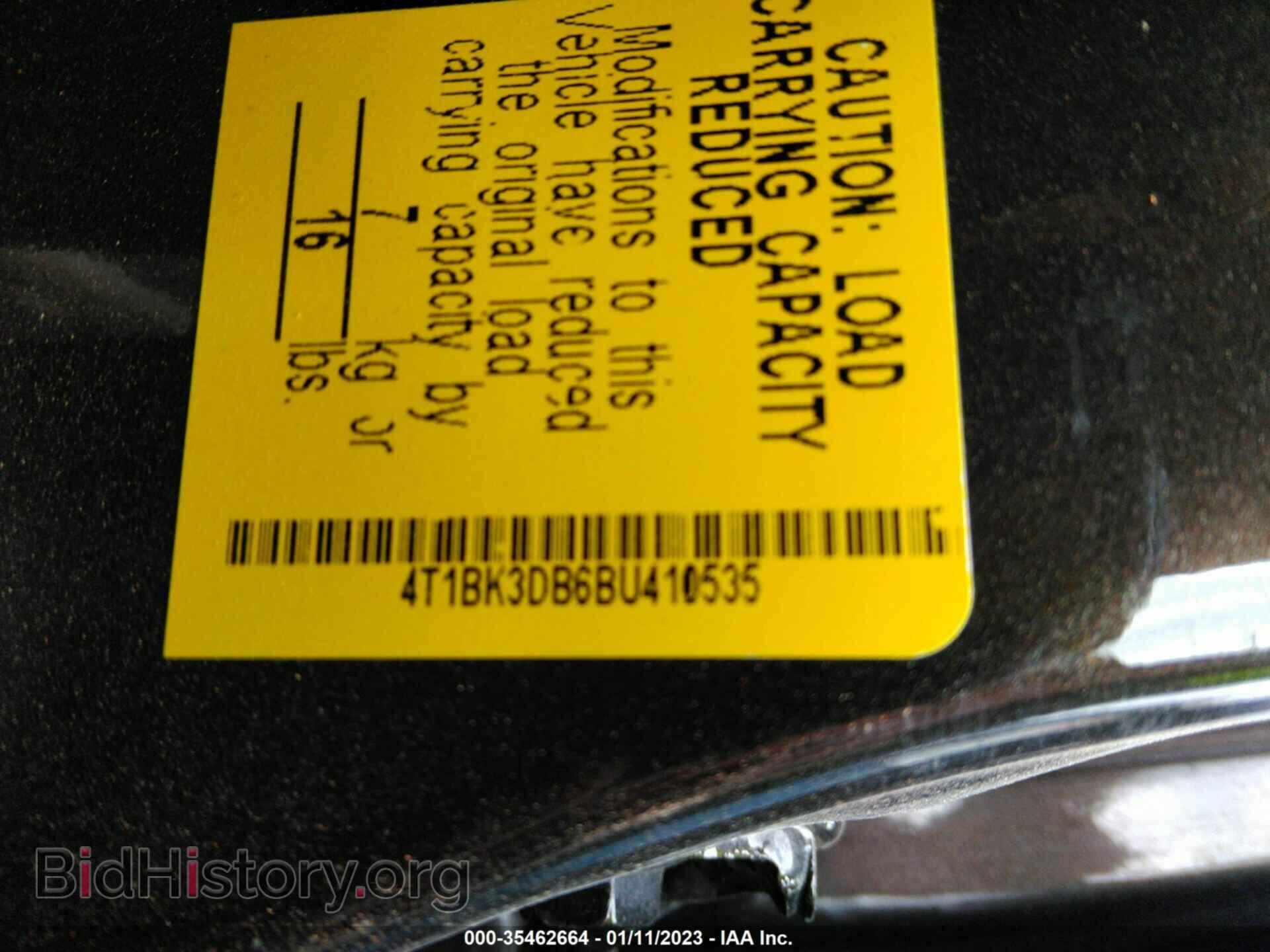 2011 TOYOTA AVALON - VIN: 4T1BK3DB6BU410535 - Фото 9