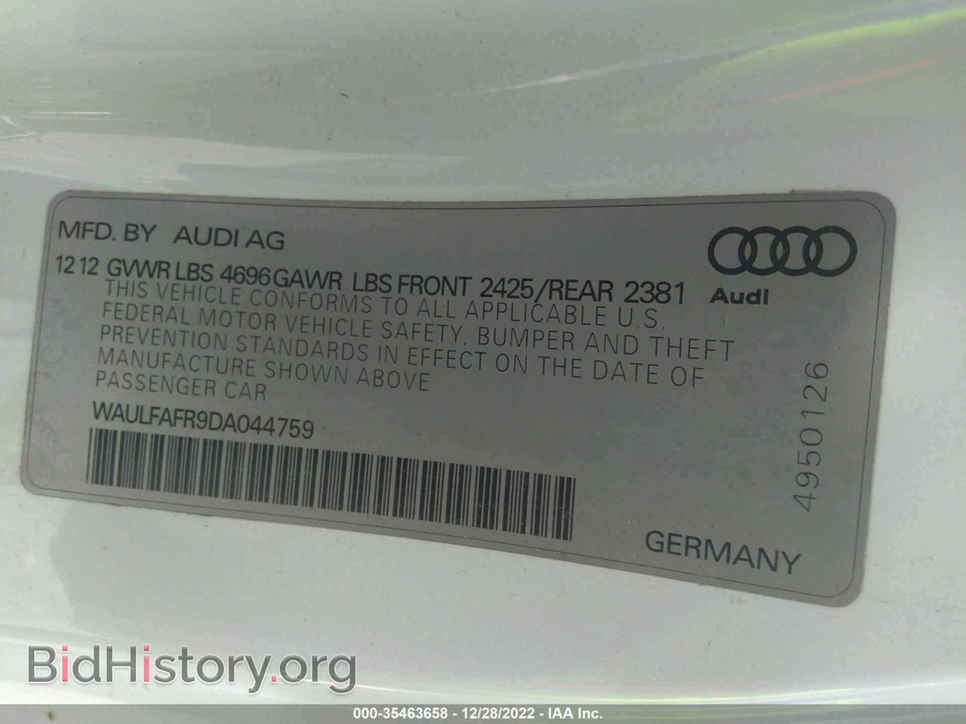 2013 AUDI A5 - VIN: WAULFAFR9DA044759 - Photo 9
