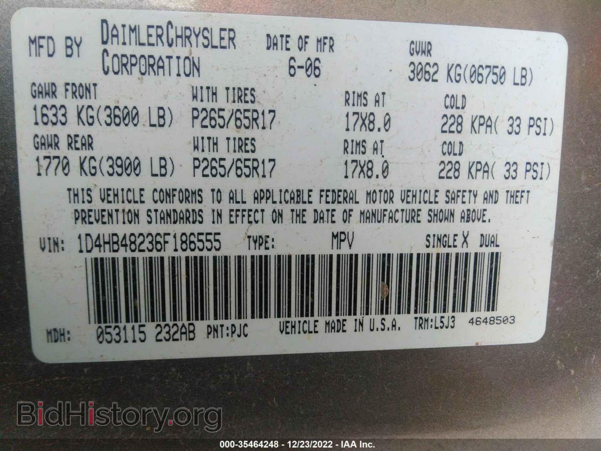 2006 DODGE DURANGO - VIN: 1D4HB48236F186555 - Фото 9
