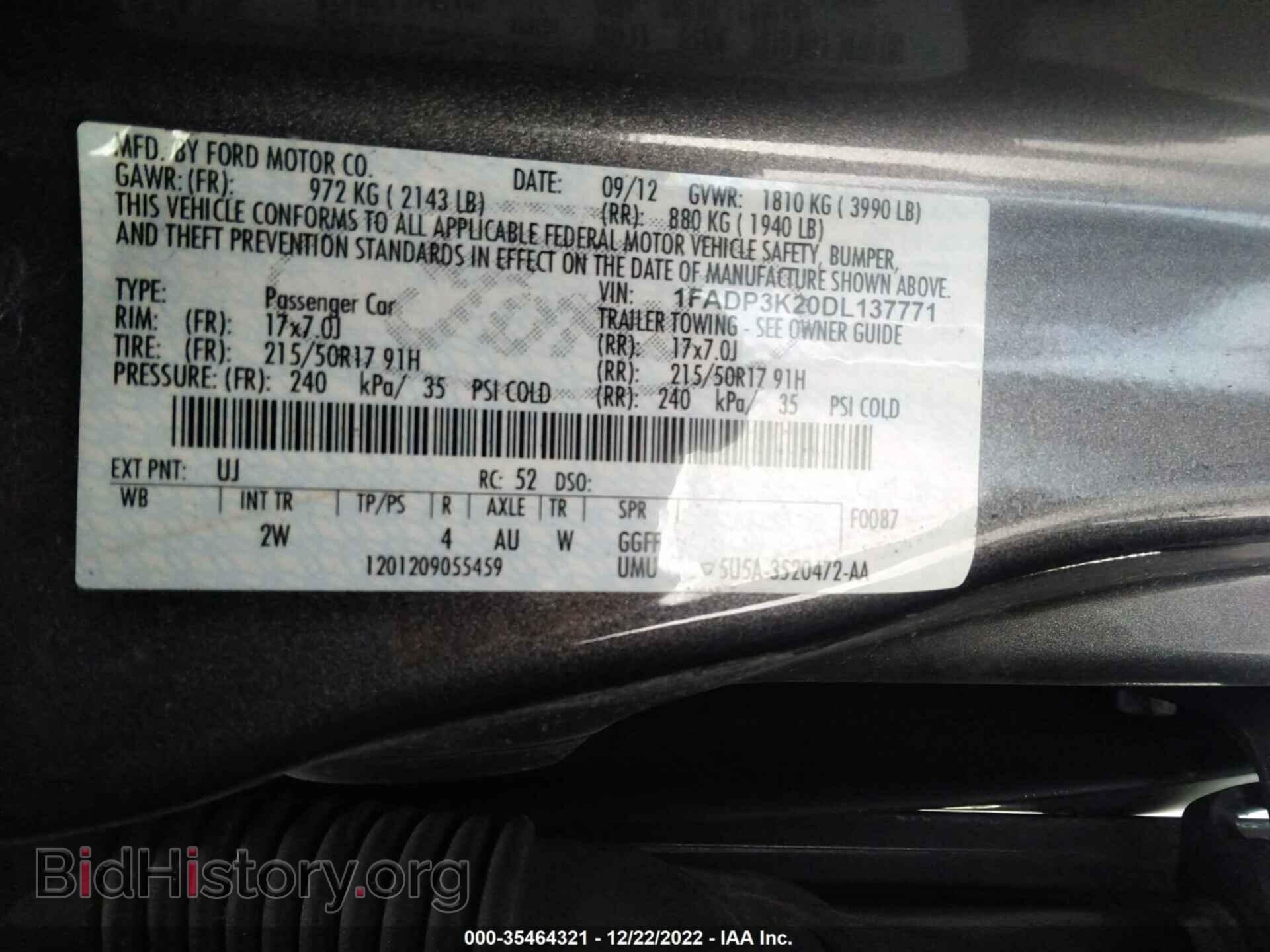 2013 FORD FOCUS - VIN: 1FADP3K20DL137771 - Фото 9