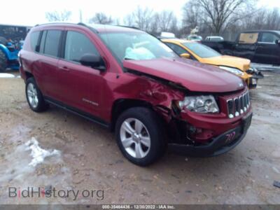 2012 Jeep COMPASS Latitude, темно-бордовый — VIN 1C4NJDEB6CD567931, IAAI