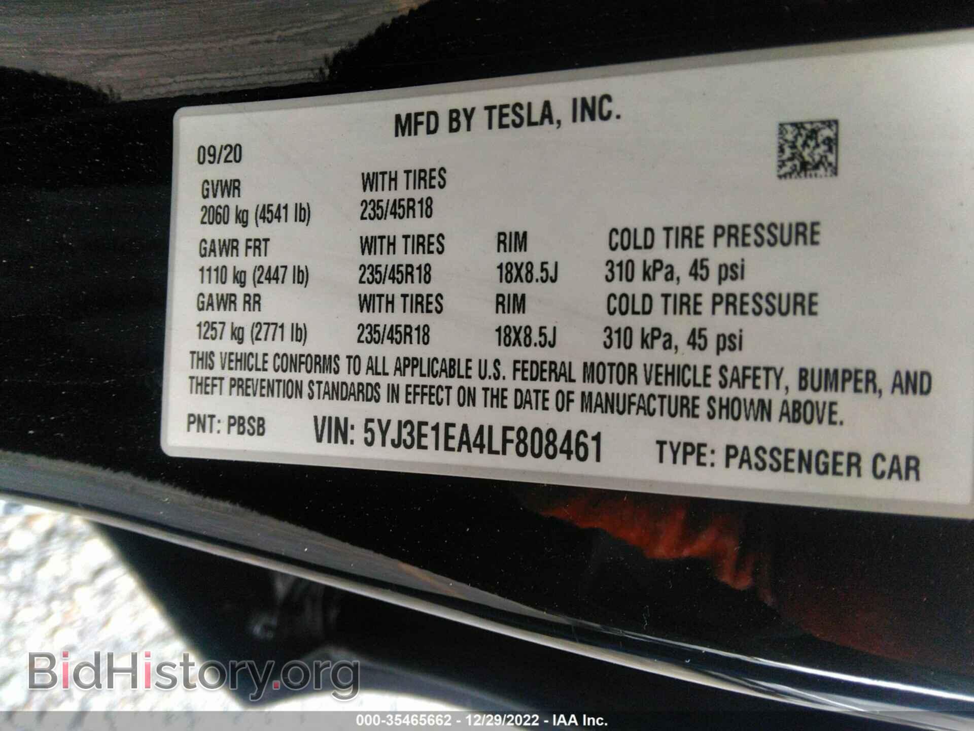 2020 TESLA MODEL 3 - VIN: 5YJ3E1EA4LF808461 - Photo 9