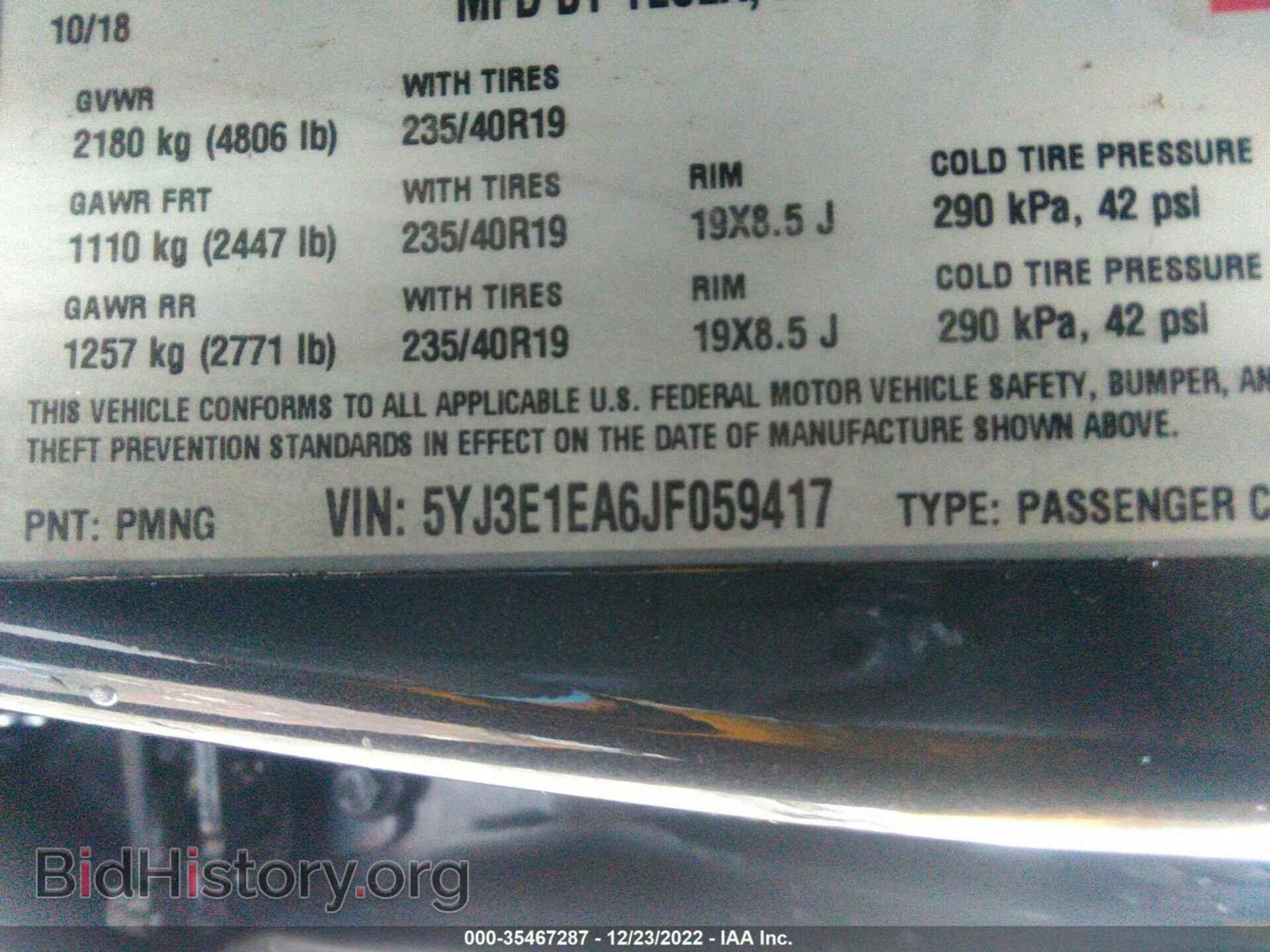 2018 TESLA MODEL 3 - VIN: 5YJ3E1EA6JF059417 - Photo 9