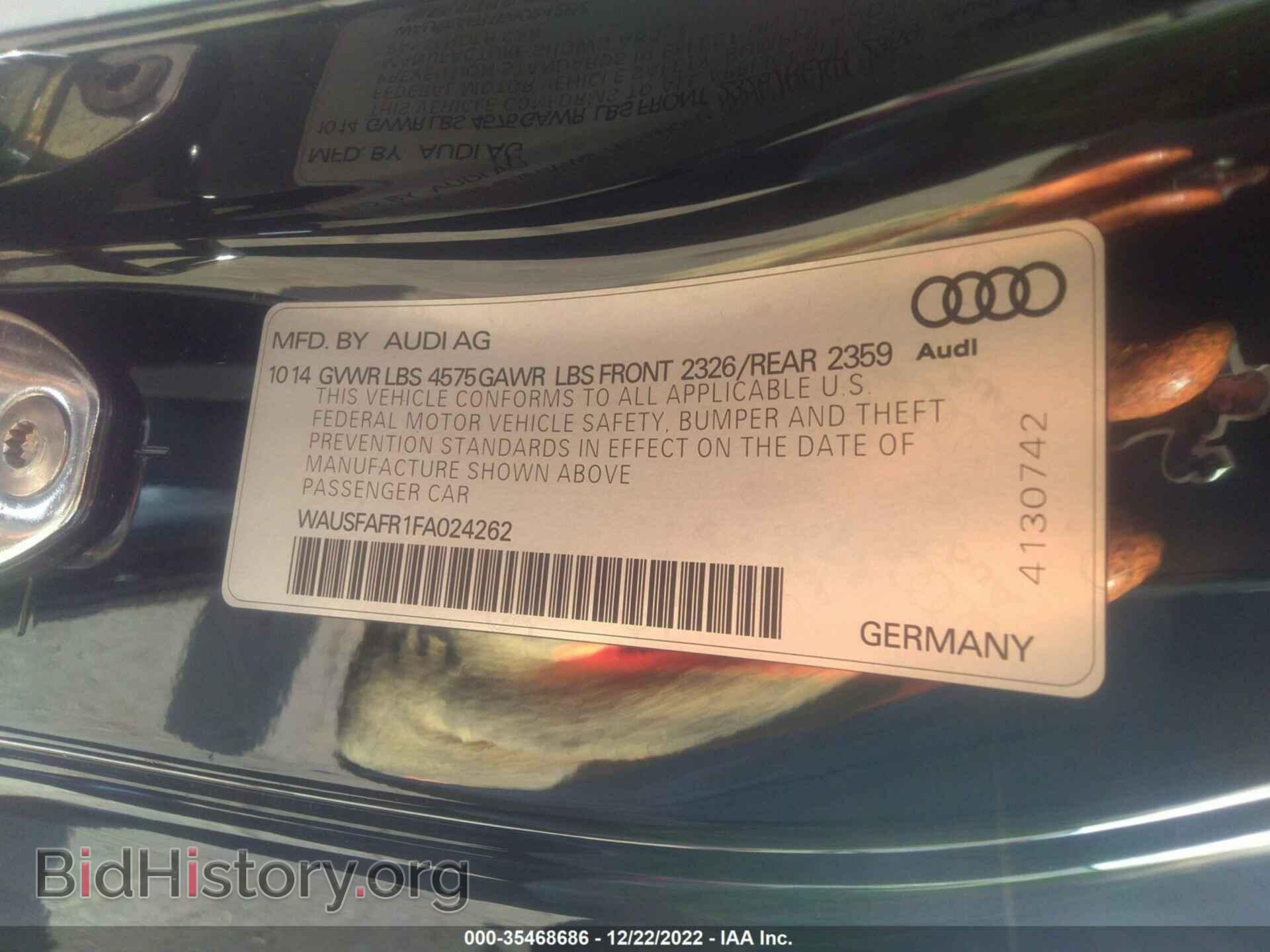2015 AUDI A5 - VIN: WAUSFAFR1FA024262 - Photo 9