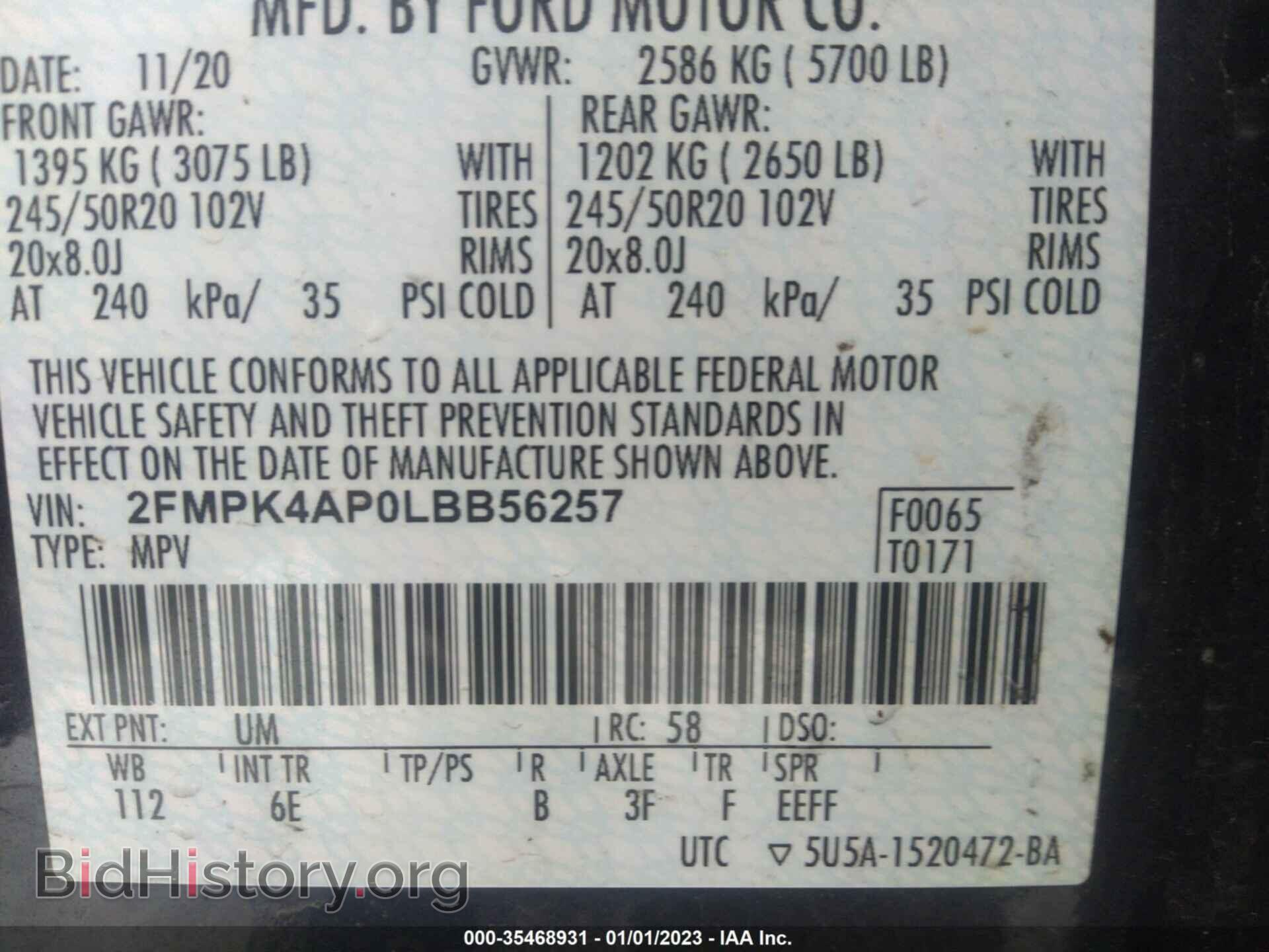 2020 FORD EDGE - VIN: 2FMPK4AP0LBB56257 - Фото 9