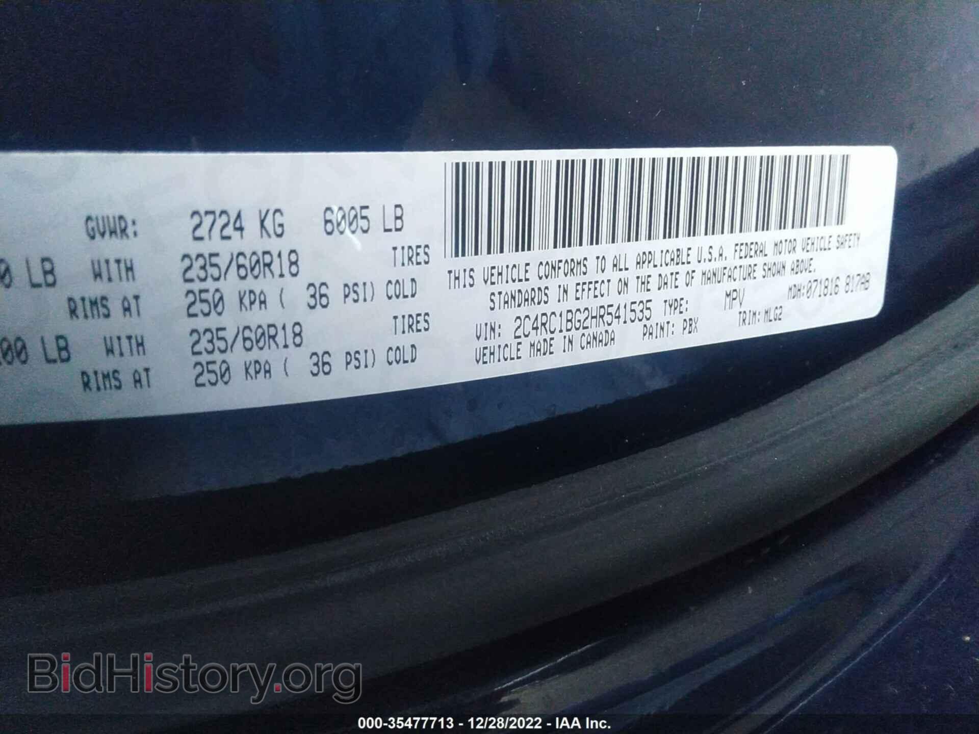2017 CHRYSLER PACIFICA - VIN: 2C4RC1BG2HR541535 - Photo 9