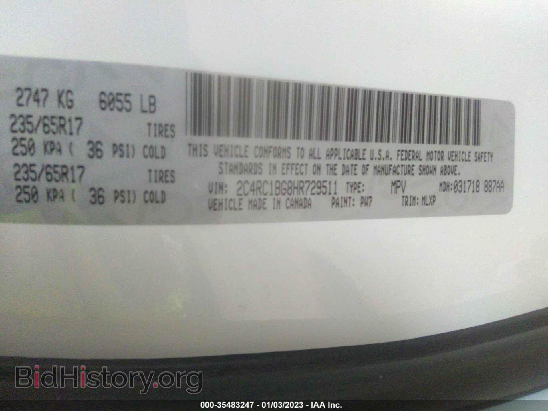 2017 CHRYSLER PACIFICA - VIN: 2C4RC1BG8HR729511 - Photo 9
