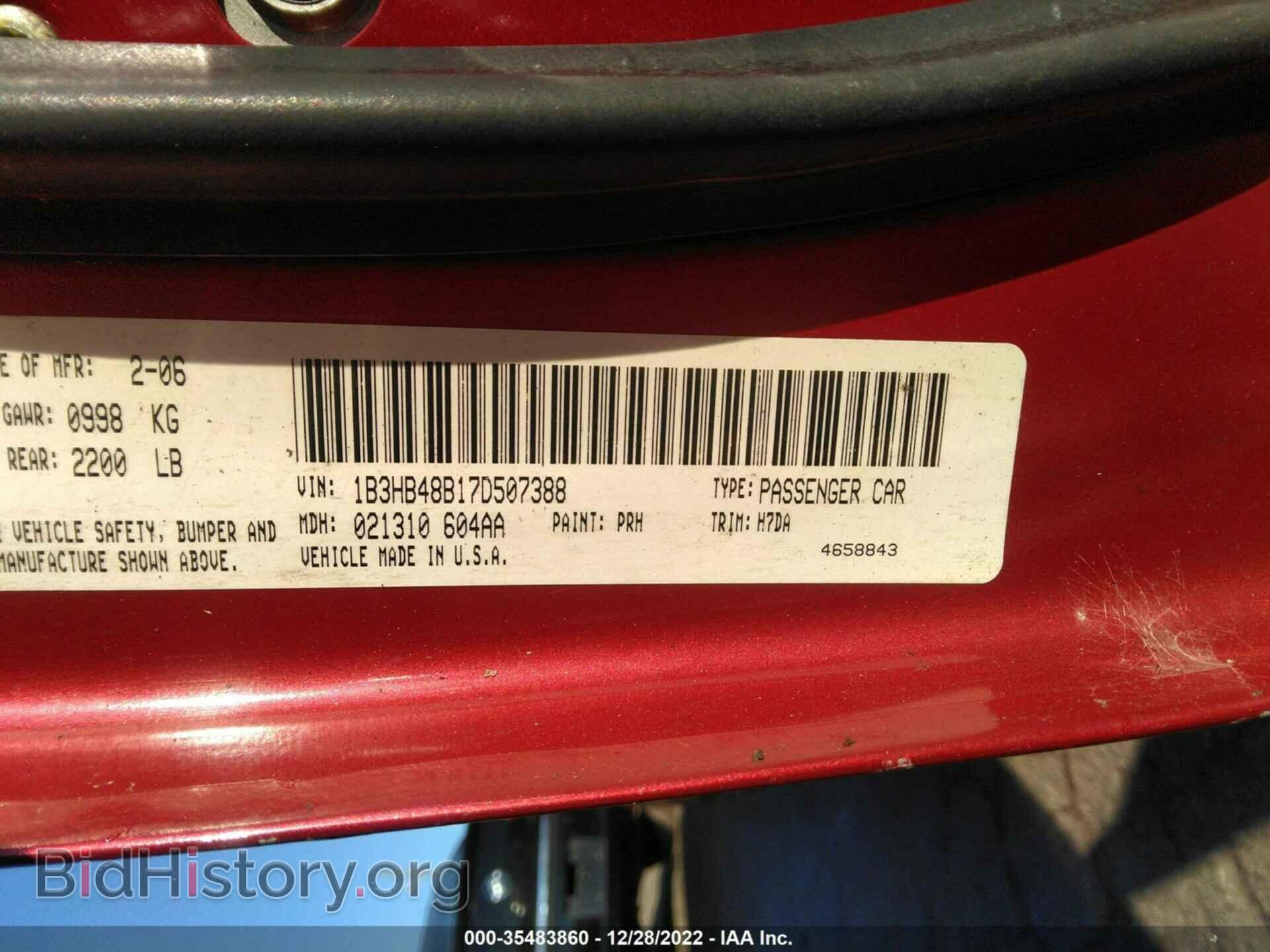 2007 DODGE CALIBER - VIN: 1B3HB48B17D507388 - Фото 9