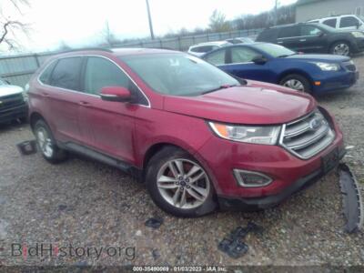 2015 Ford EDGE SEL, red — VIN 2FMTK4J89FBB56530, IAAI
