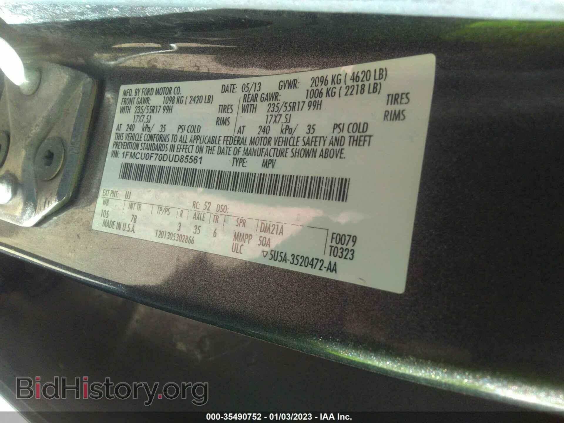 2013 FORD ESCAPE - VIN: 1FMCU0F70DUD85561 - Photo 9