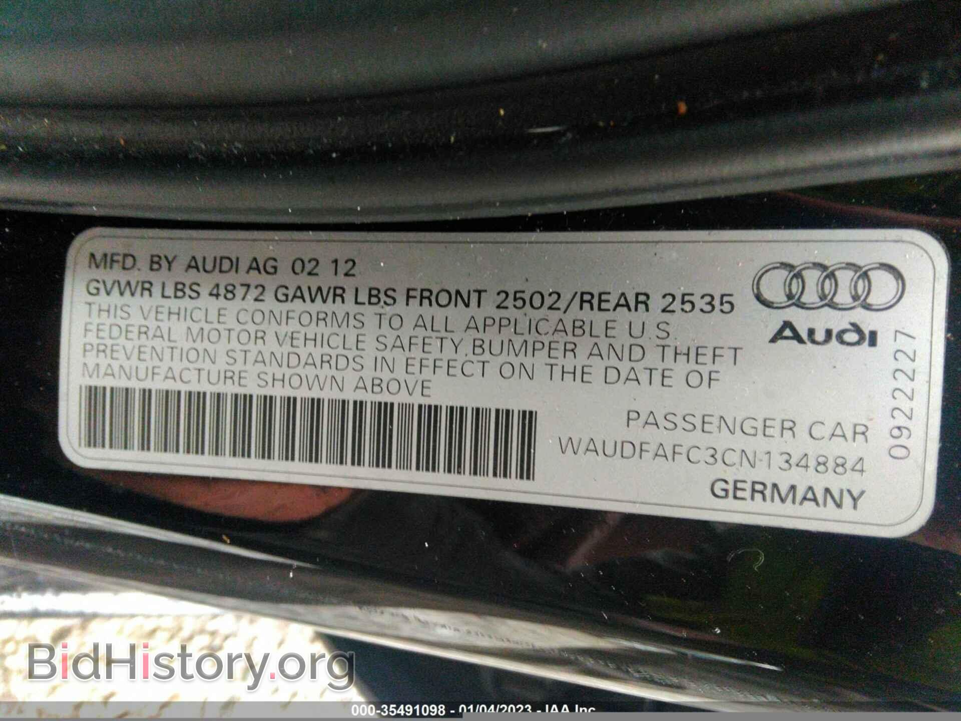 2012 AUDI A6 - VIN: WAUDFAFC3CN134884 - Фото 9