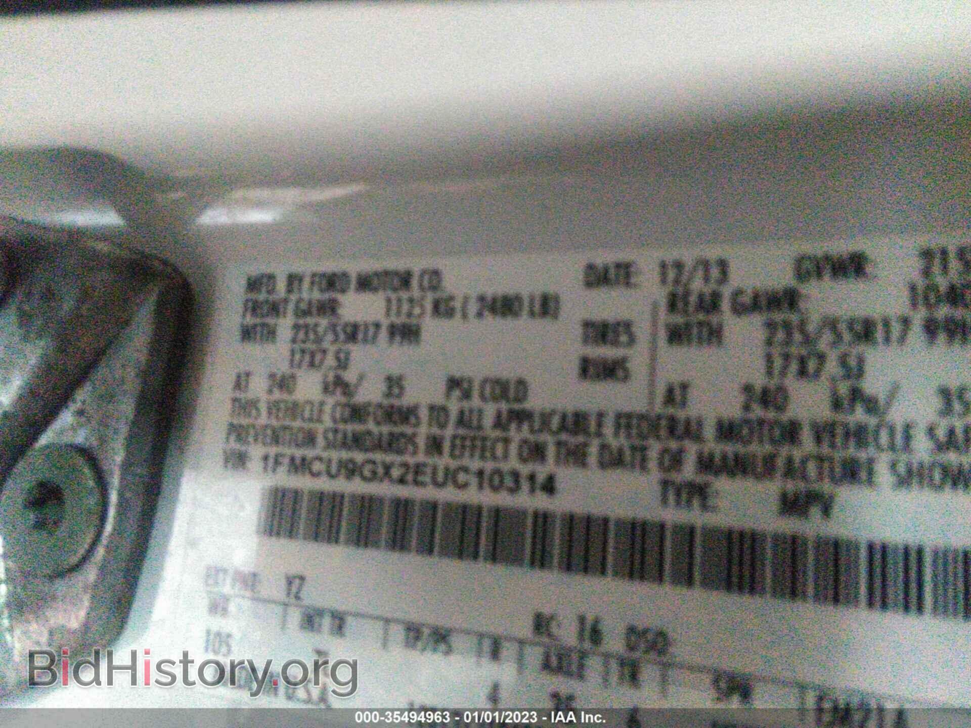 2014 FORD ESCAPE - VIN: 1FMCU9GX2EUC10314 - Photo 9
