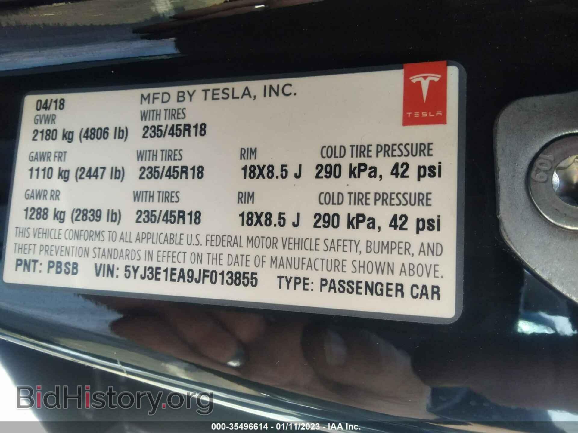 2018 TESLA MODEL 3 - VIN: 5YJ3E1EA9JF013855 - Photo 9