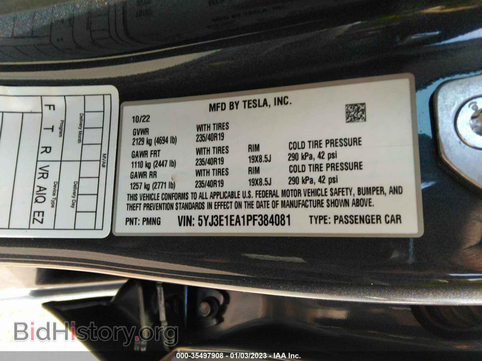 2023 TESLA MODEL 3 - VIN: 5YJ3E1EA1PF384081 - Photo 9