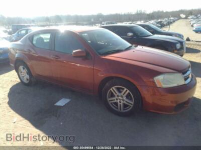 2012 Dodge AVENGER SXT, orange — VIN 1C3CDZCB6CN162536, IAAI