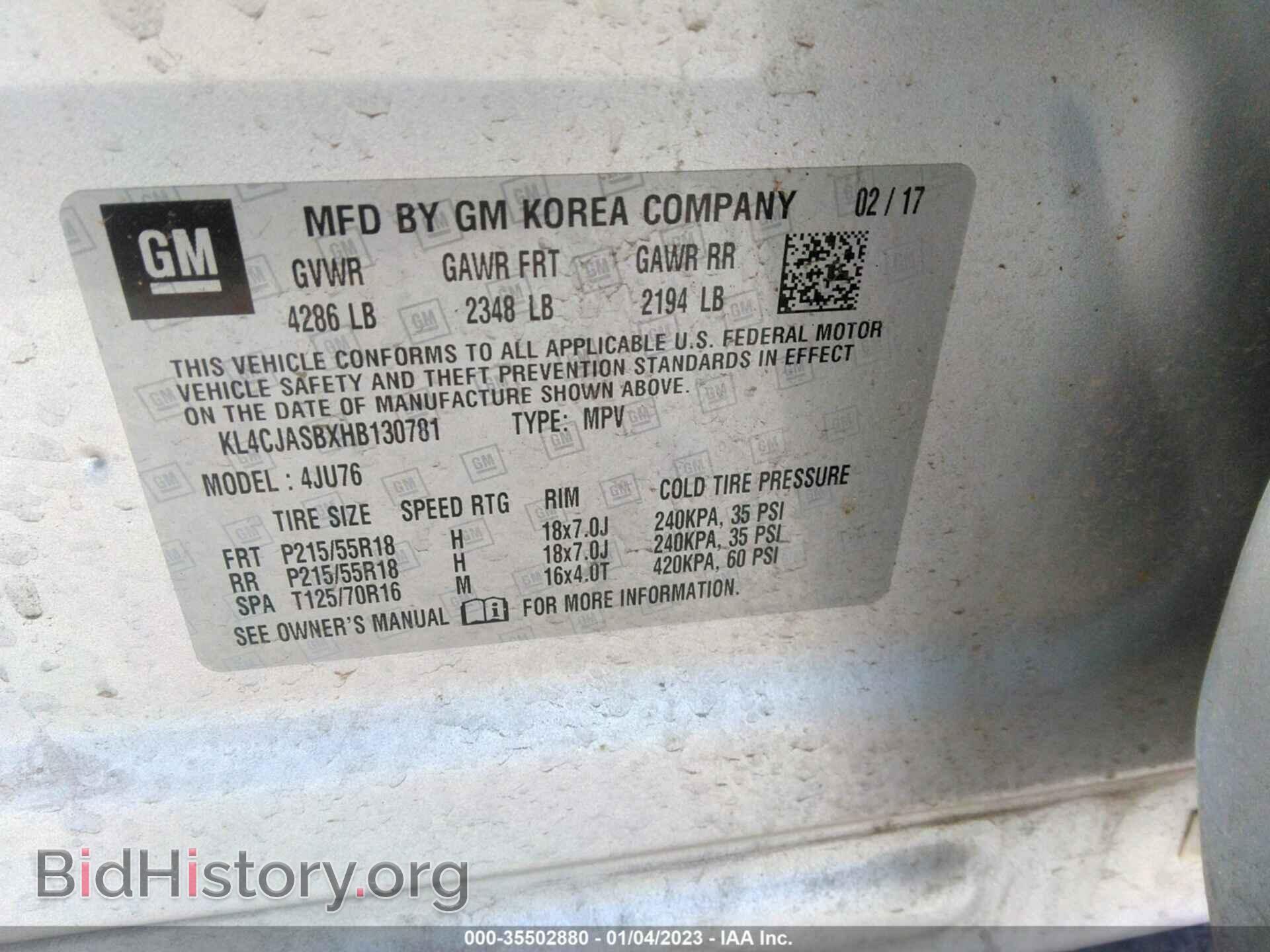 2017 BUICK ENCORE - VIN: KL4CJASBXHB130781 - Photo 9