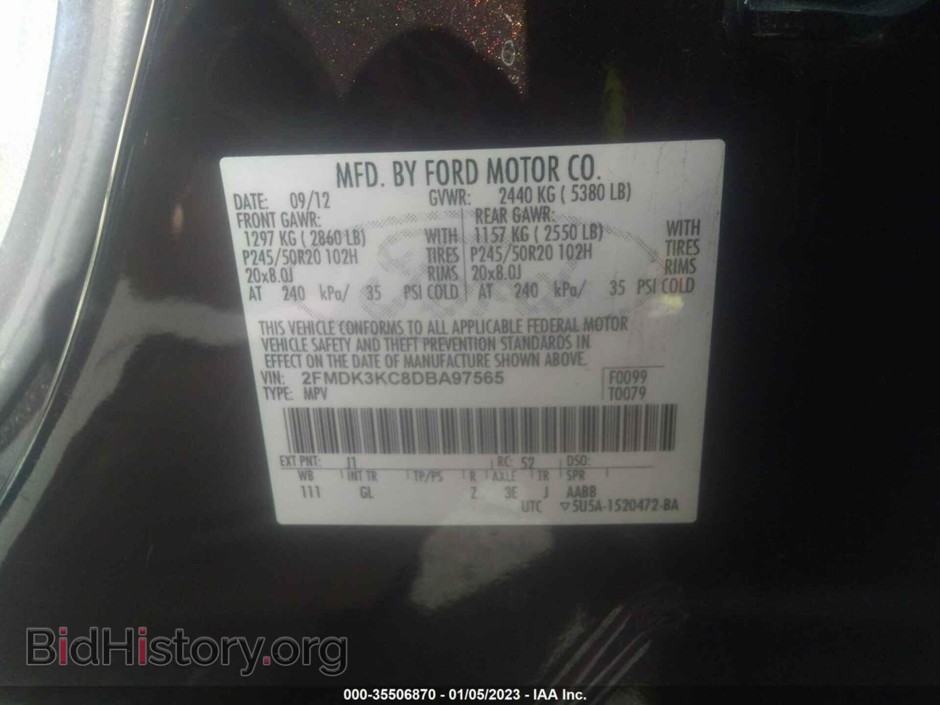 2013 FORD EDGE - VIN: 2FMDK3KC8DBA97565 - Photo 9
