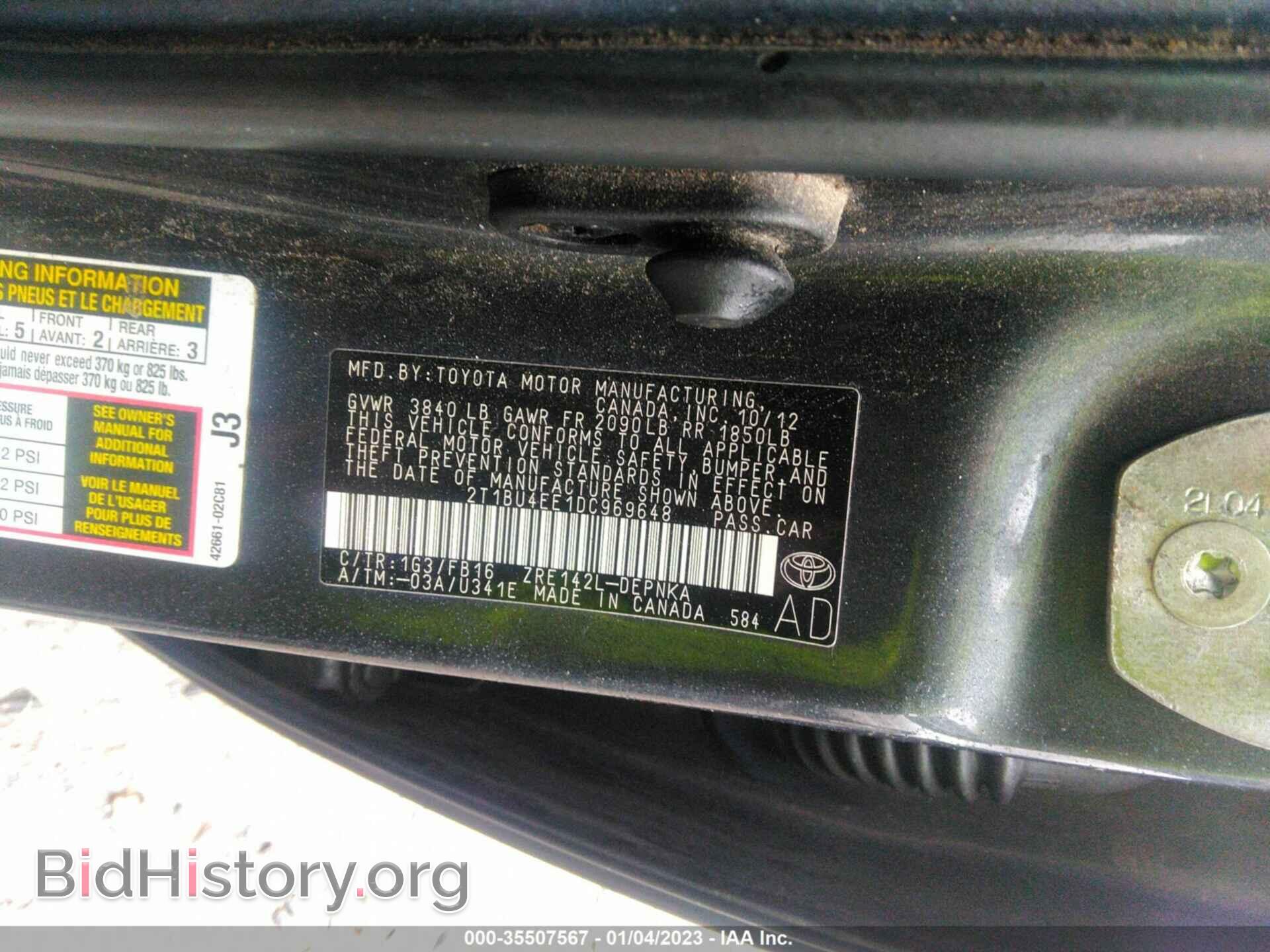 2013 TOYOTA COROLLA - VIN: 2T1BU4EE1DC969648 - Фото 9