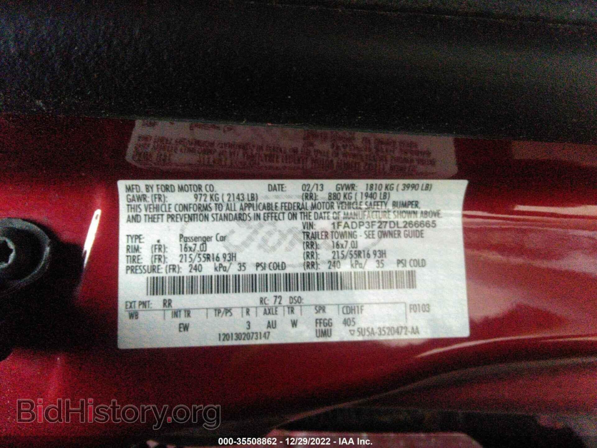 2013 FORD FOCUS - VIN: 1FADP3F27DL266665 - Фото 9