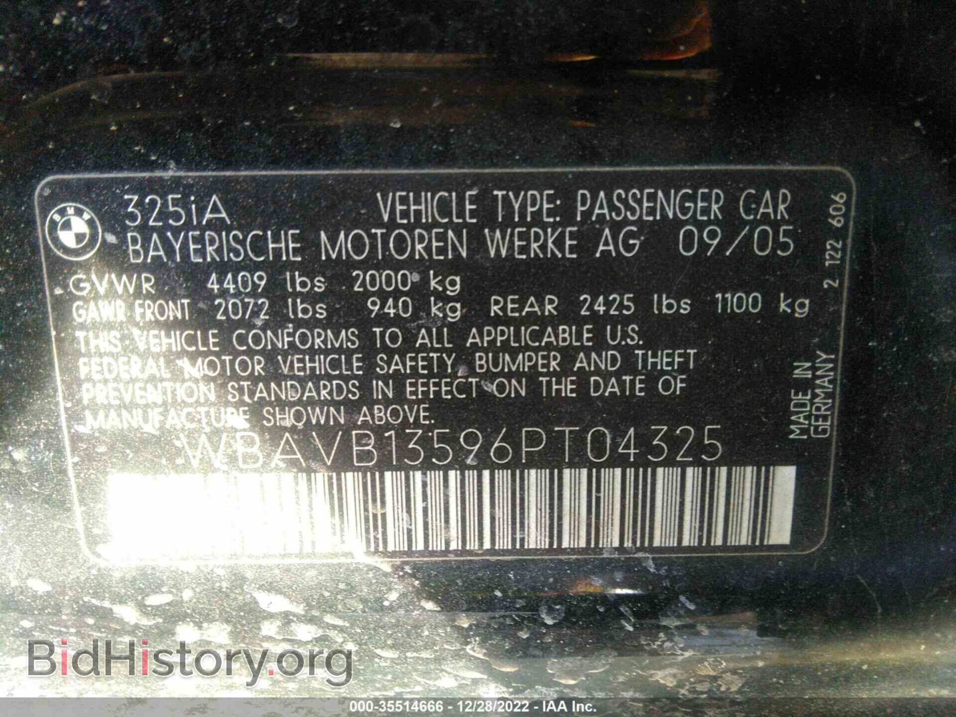 2006 BMW 3 SERIES - VIN: WBAVB13596PT04325 - Фото 9
