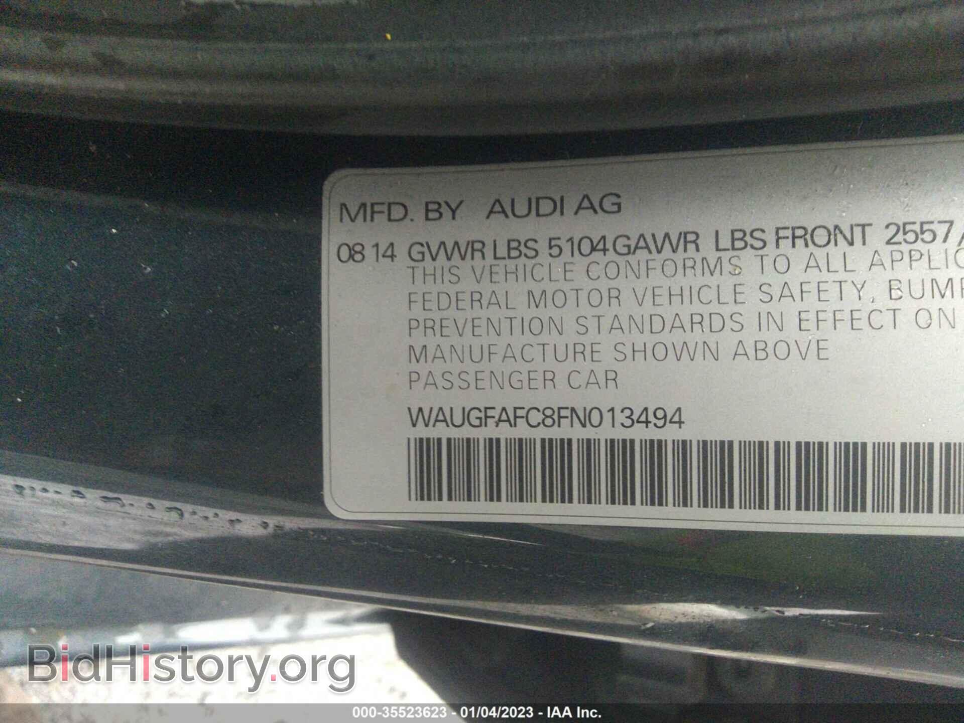 2015 AUDI A6 - VIN: WAUGFAFC8FN013494 - Фото 9
