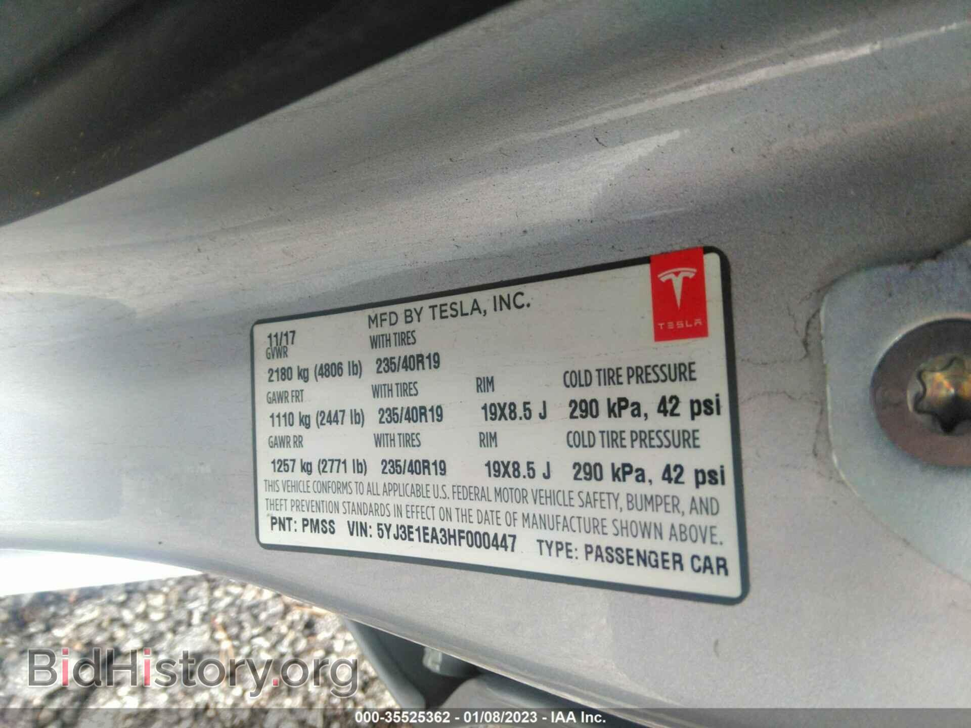 2017 TESLA MODEL 3 - VIN: 5YJ3E1EA3HF000447 - Photo 9