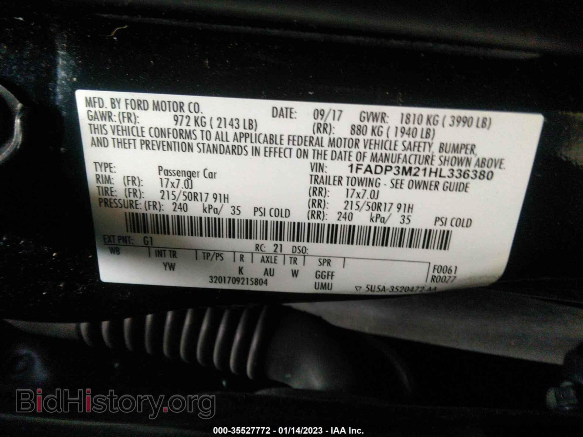 2017 FORD FOCUS - VIN: 1FADP3M21HL336380 - Фото 9