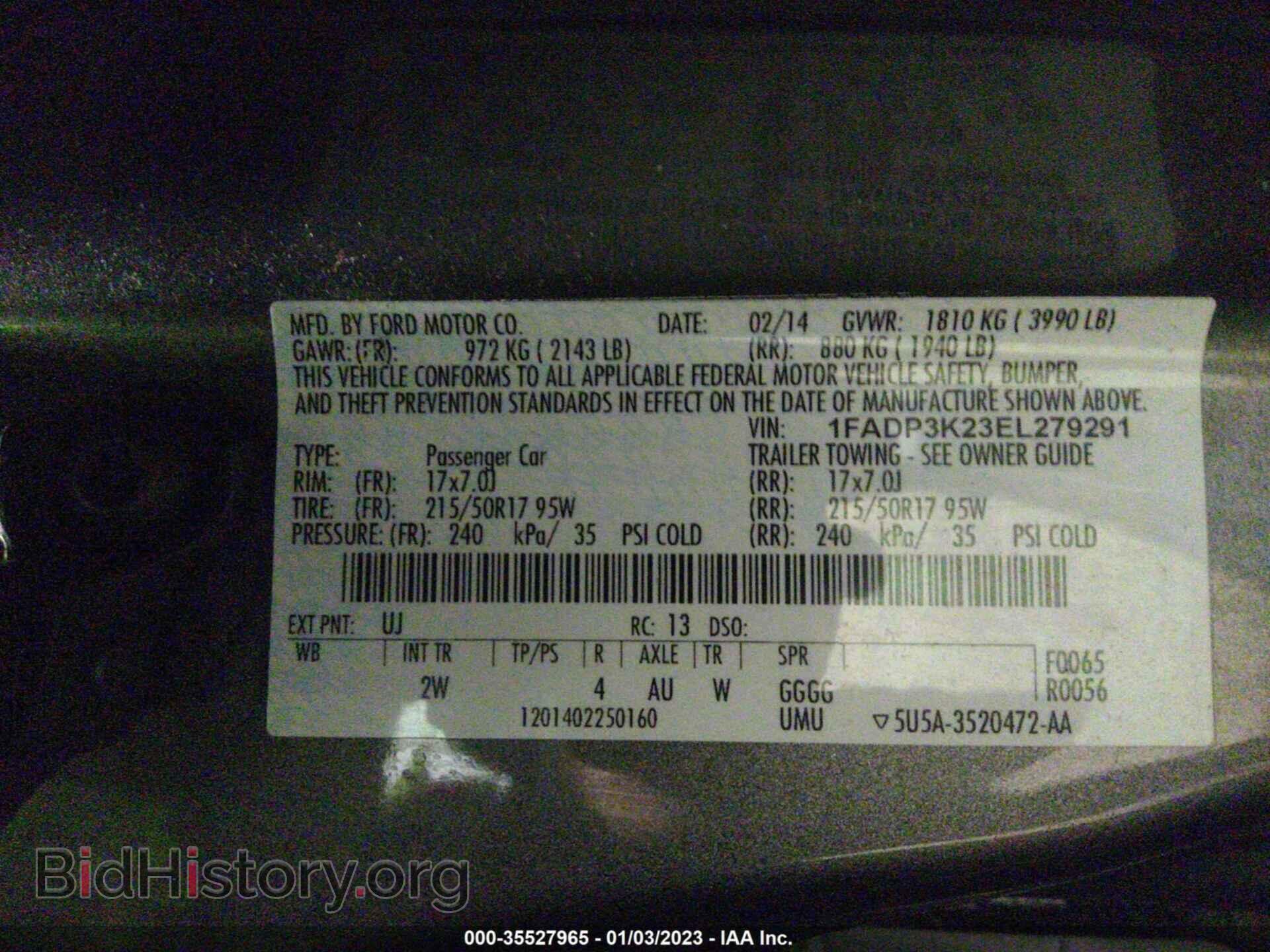 2014 FORD FOCUS - VIN: 1FADP3K23EL279291 - Фото 9